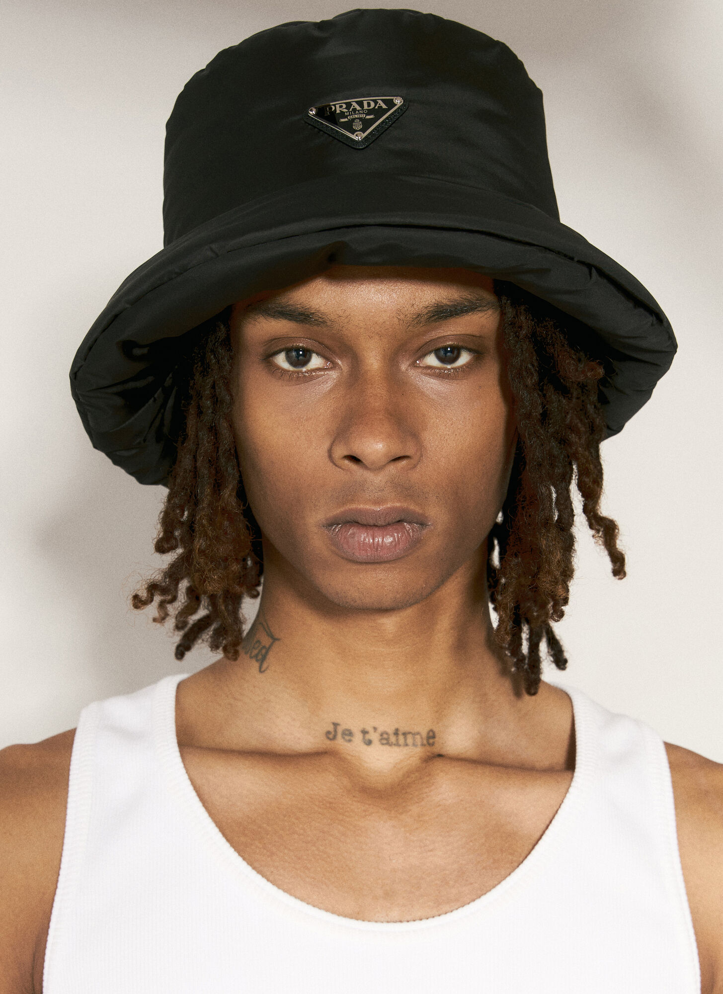 Shop Prada Re-nylon Bucket Hat In Black