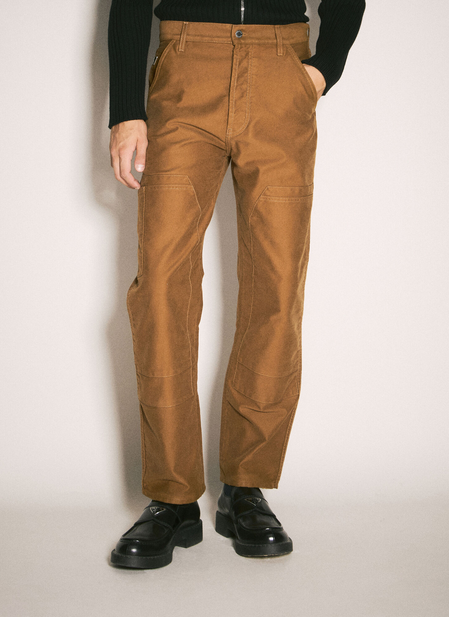 Prada Men's Brown Moleskin Cargo Pants - Man Pants 34