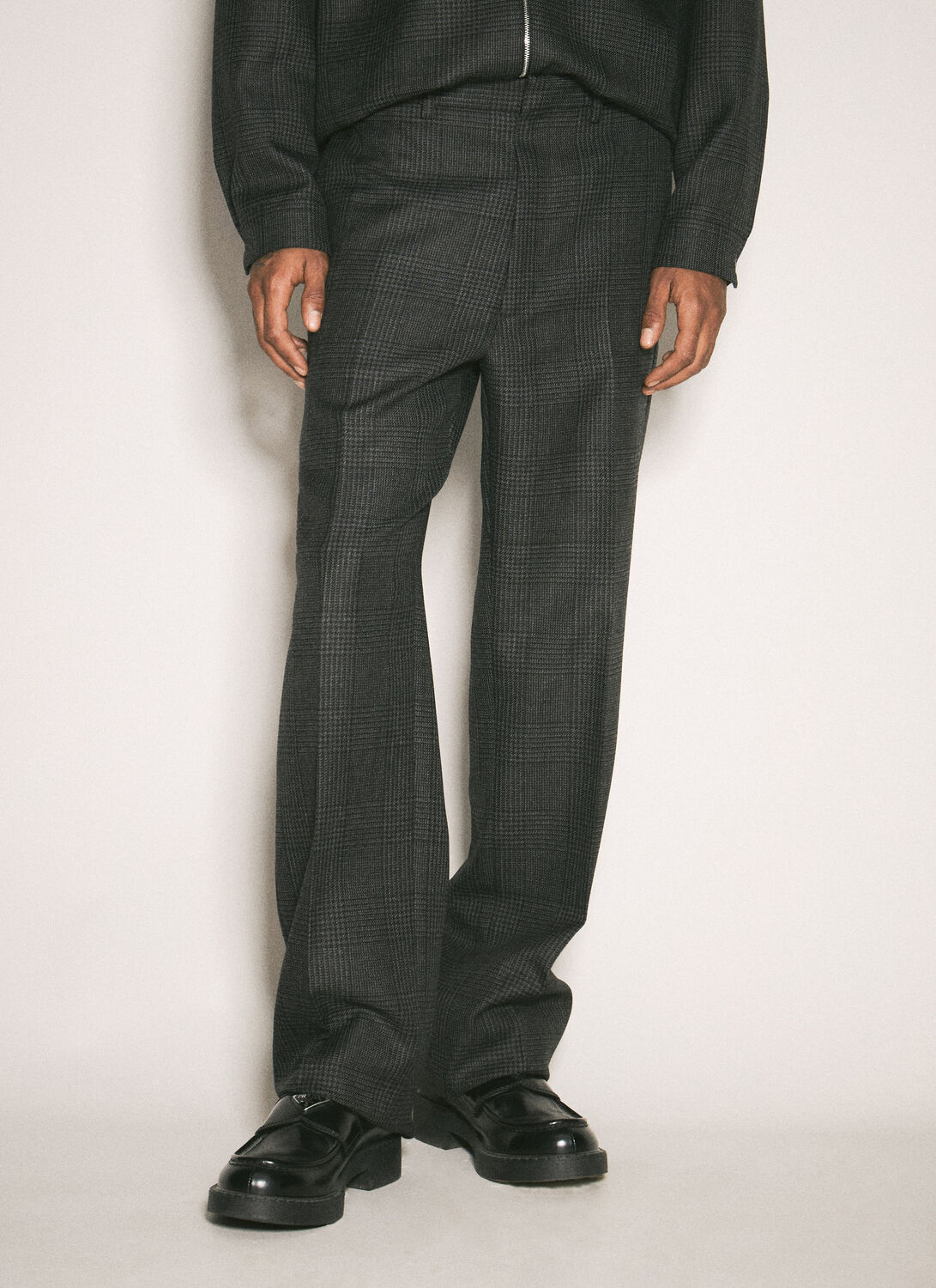 Prada Wool Tailored Pants In Dark Grey