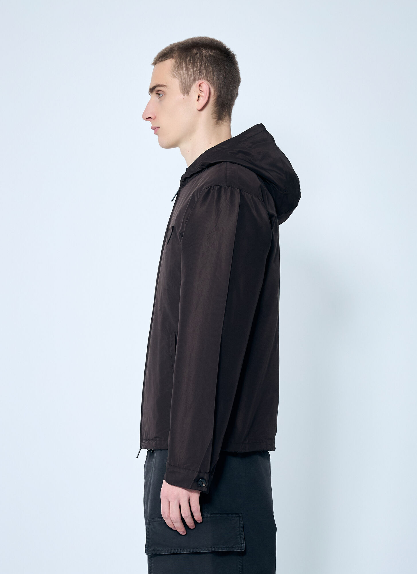  Prada Prada Silk Hooded Jacket - Mann Jacken Brown L 