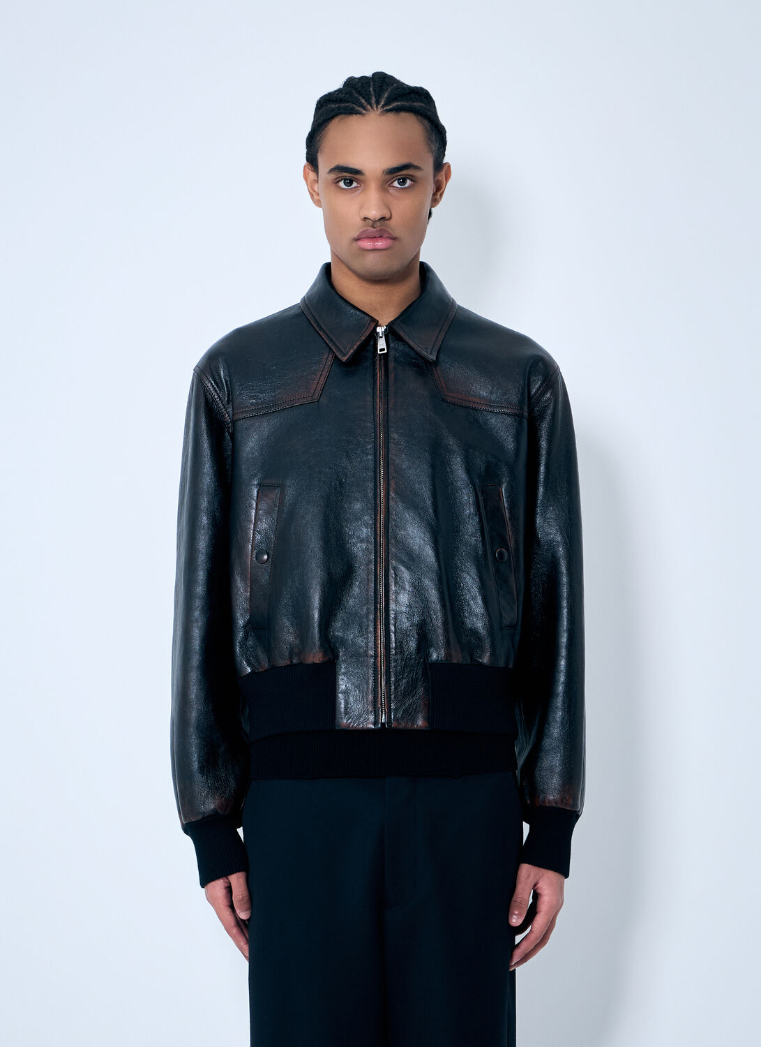 PRADA LEATHER BOMBER JACKET