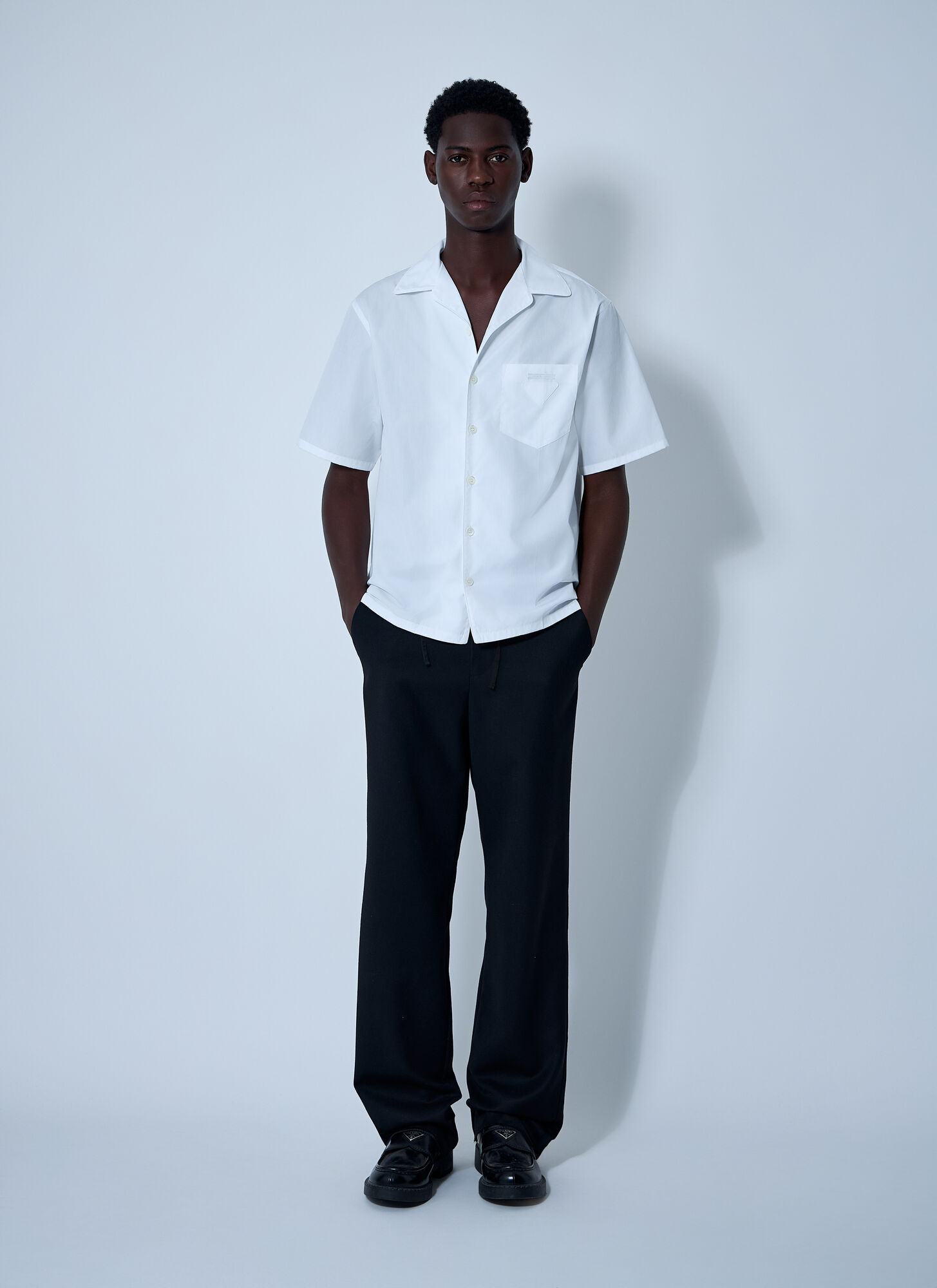  Prada Prada Logo Motif Shirt - Mann Hemden White Xl 
