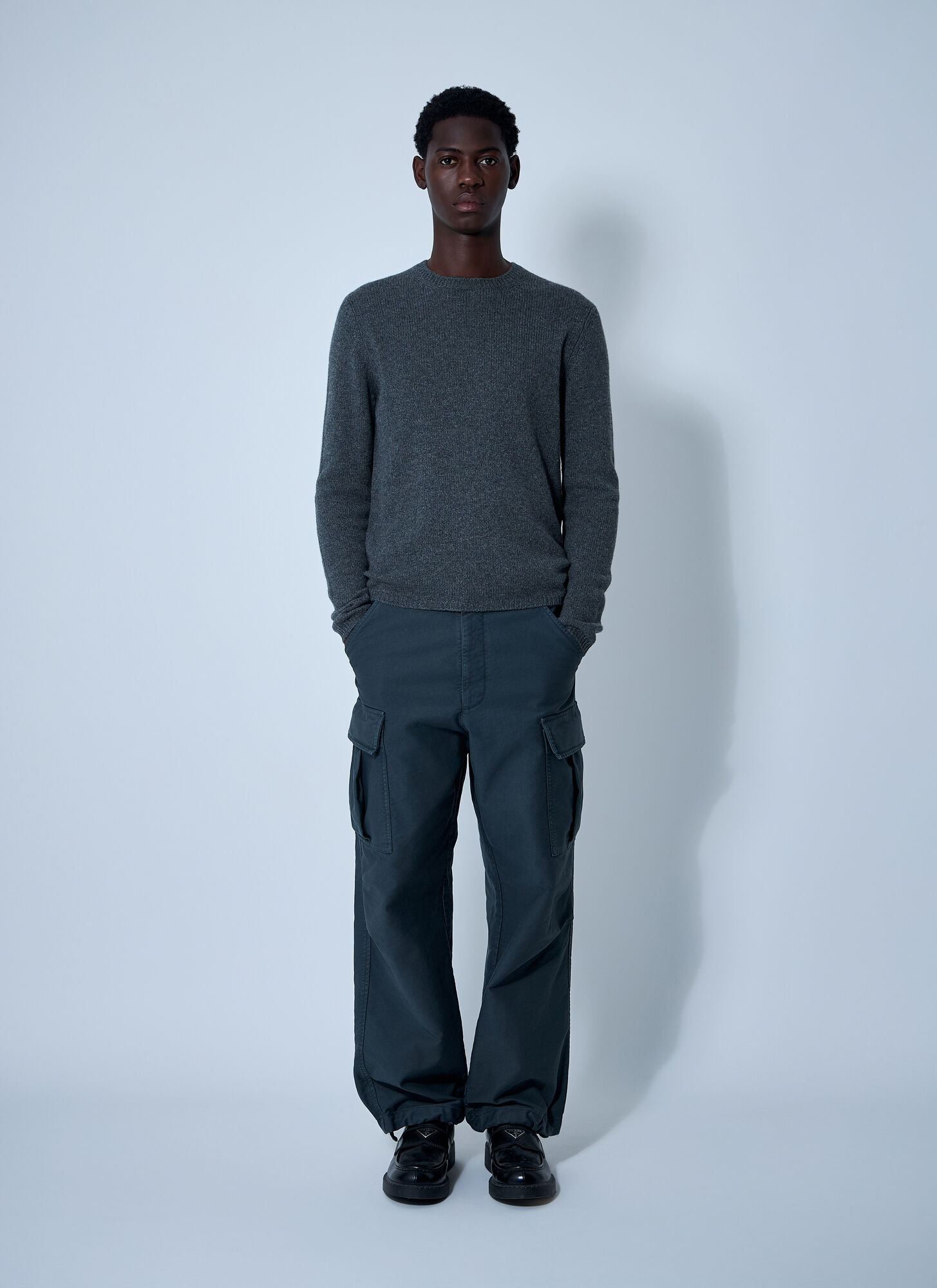  Prada Prada Cashmere Sweater - Mann Strick Navy 48 