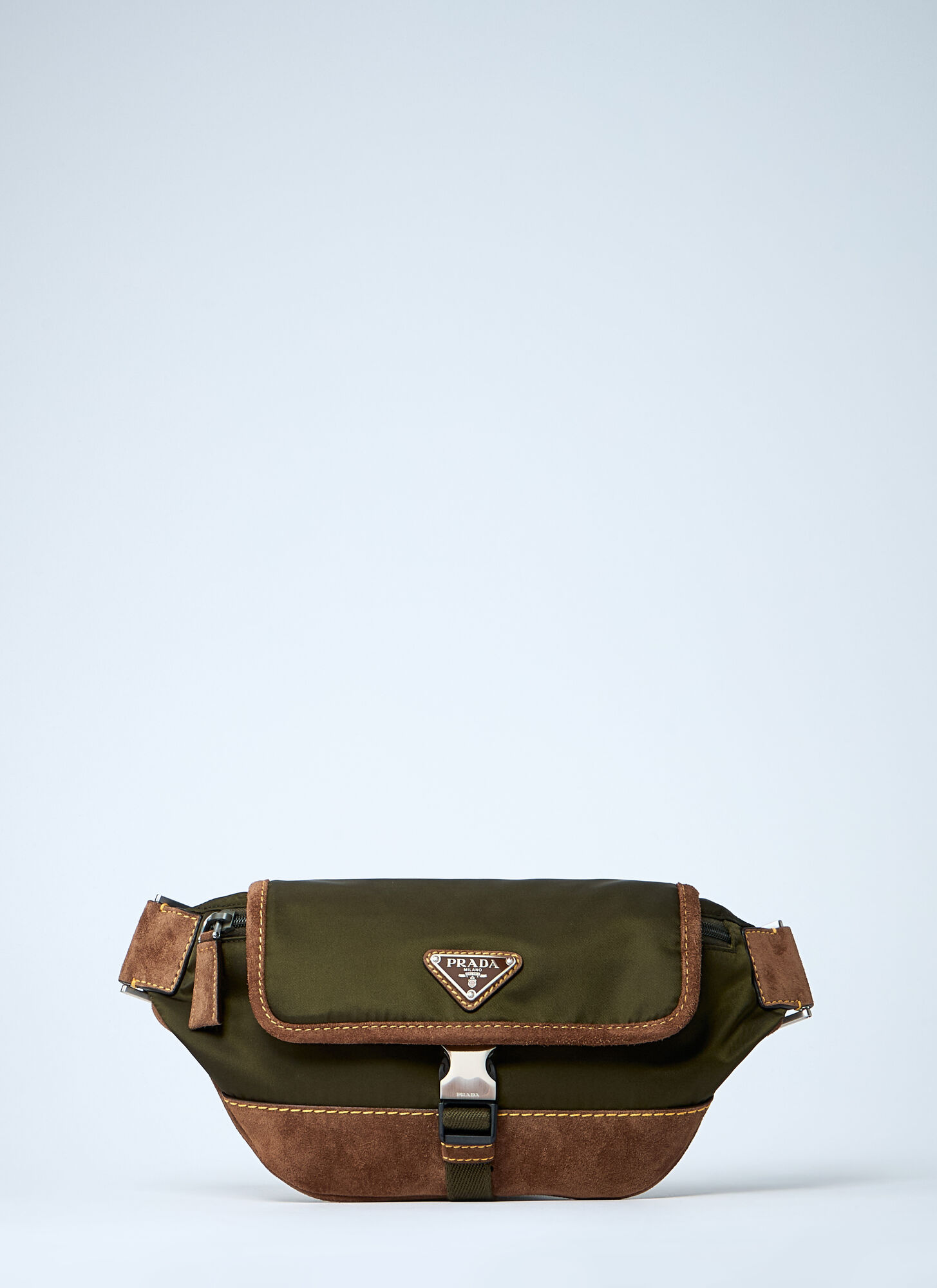 Prada Men Two-tone Re-nylon And Suede Belt Bag