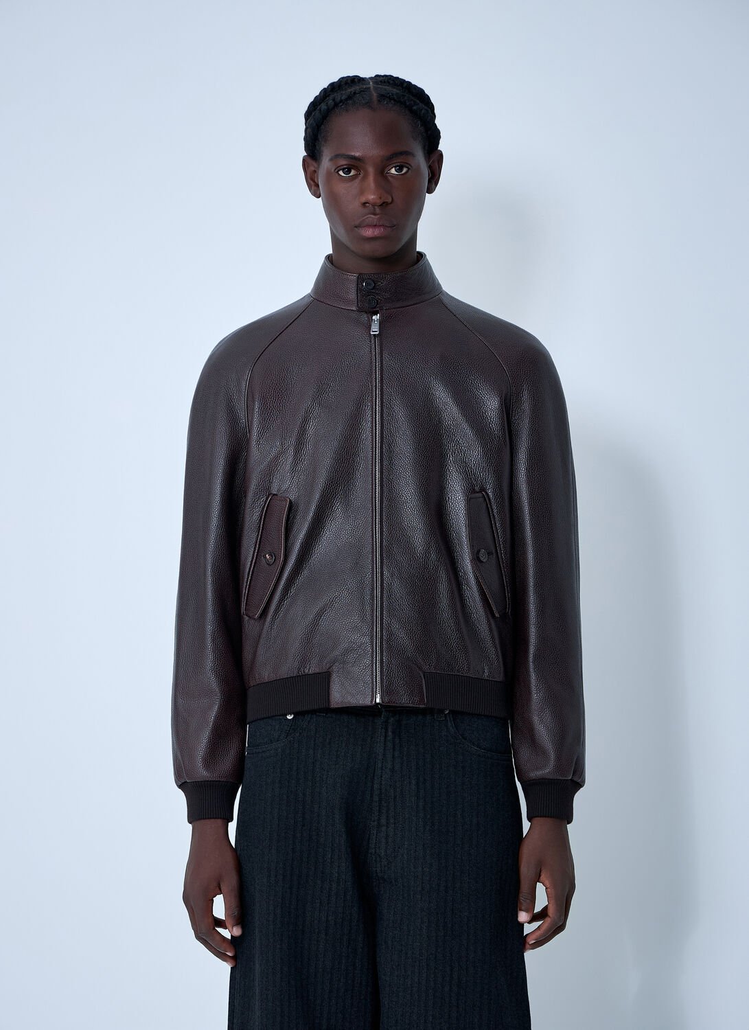 Prada Raglan-sleeve Flap-pocket Bomber Jacket In Red