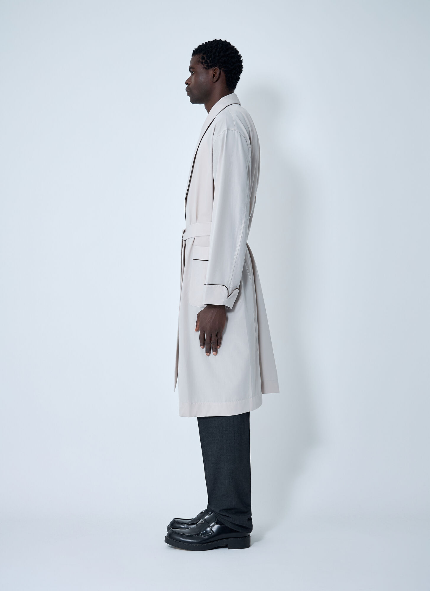  Prada Prada Limestone Robe Coat - Mann Mäntel Beige M 