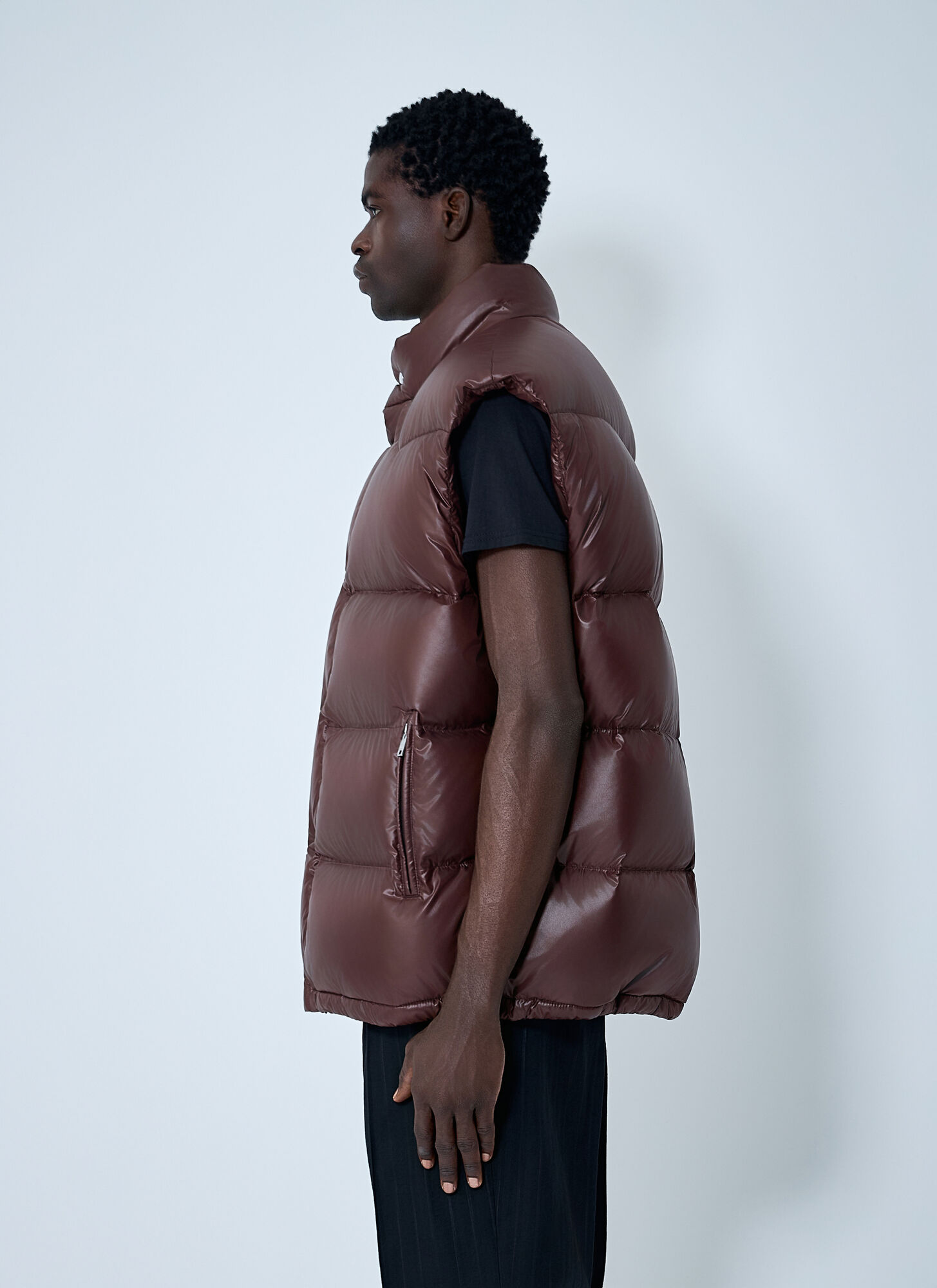  Prada Prada Re-nylon Down Vest - Man Jackets Brown S 