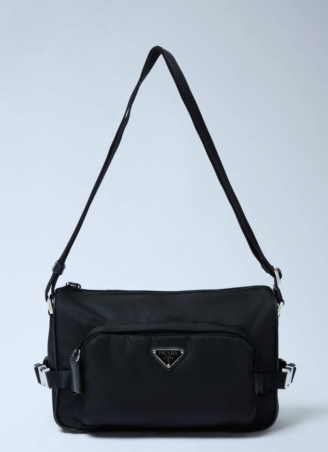 Prada Medium Re-nylon Shoulder Bag In Black