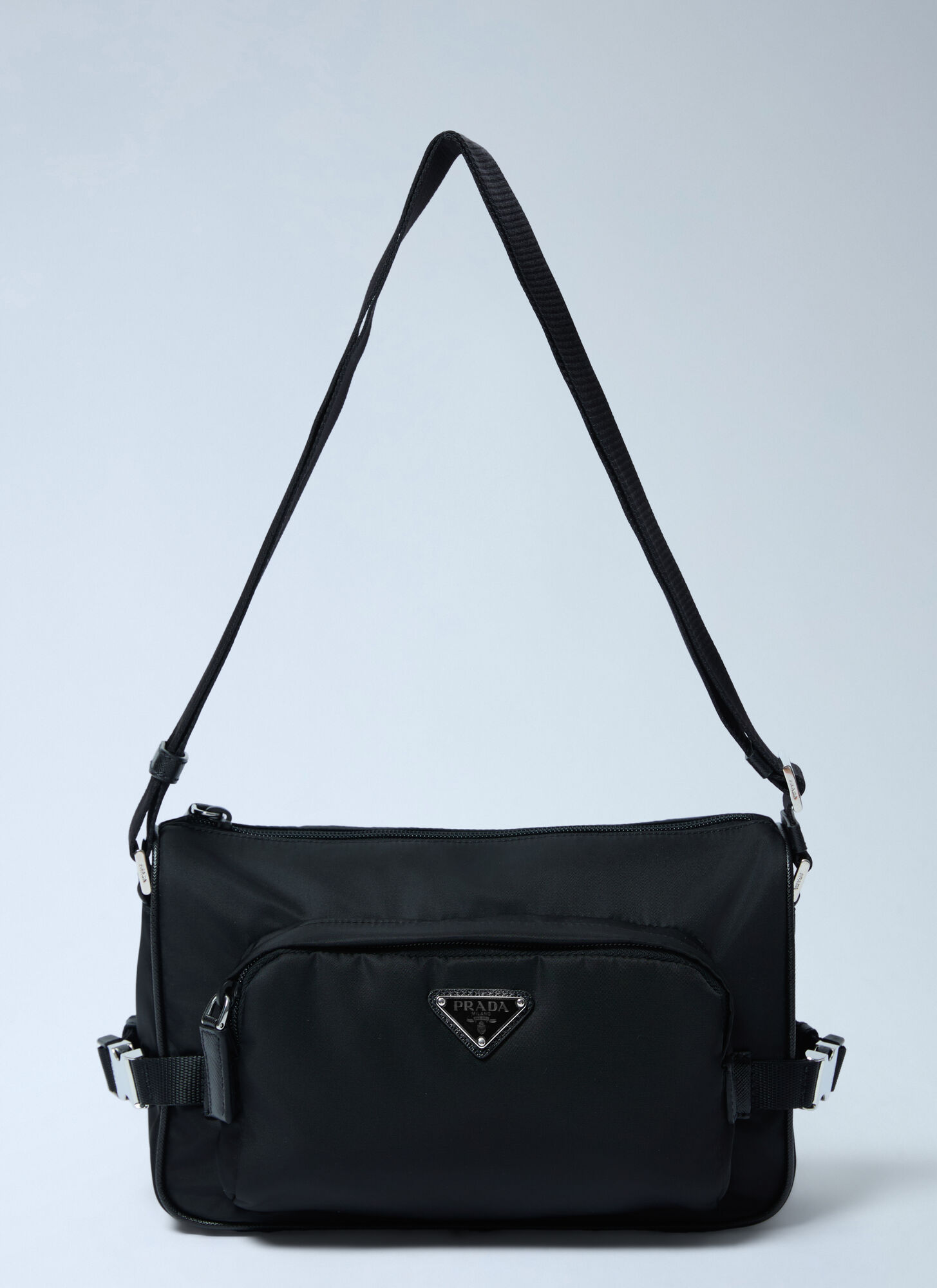 Prada Men's Black Medium Re-Nylon Shoulder Bag - Man Crossbody Bags One Size