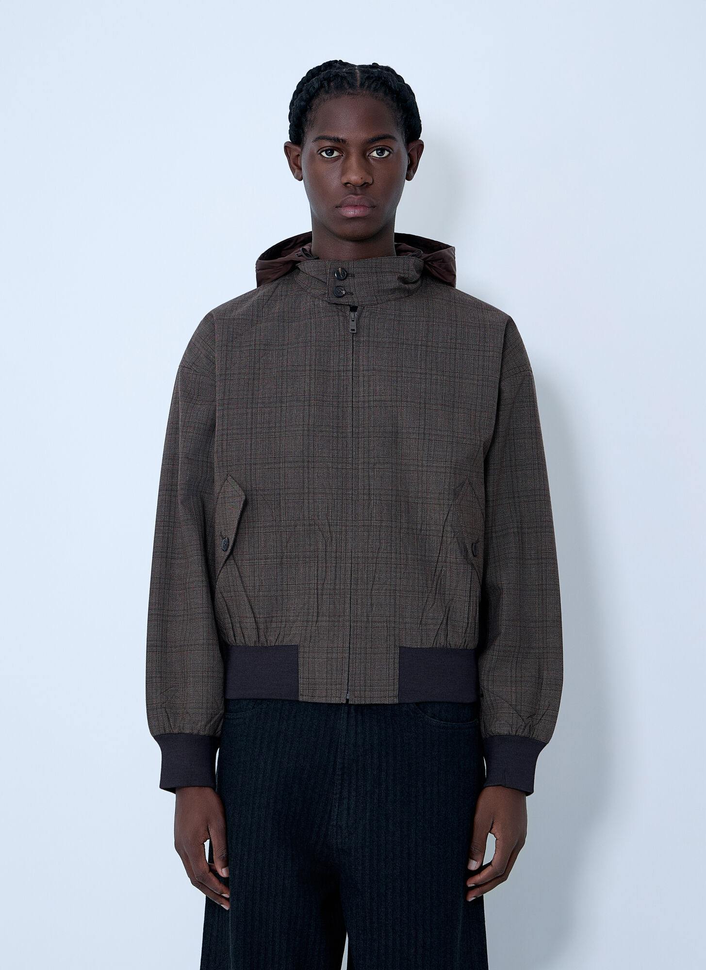 Prada Men's Brown Hooded Wool Jacket - Man Jackets M