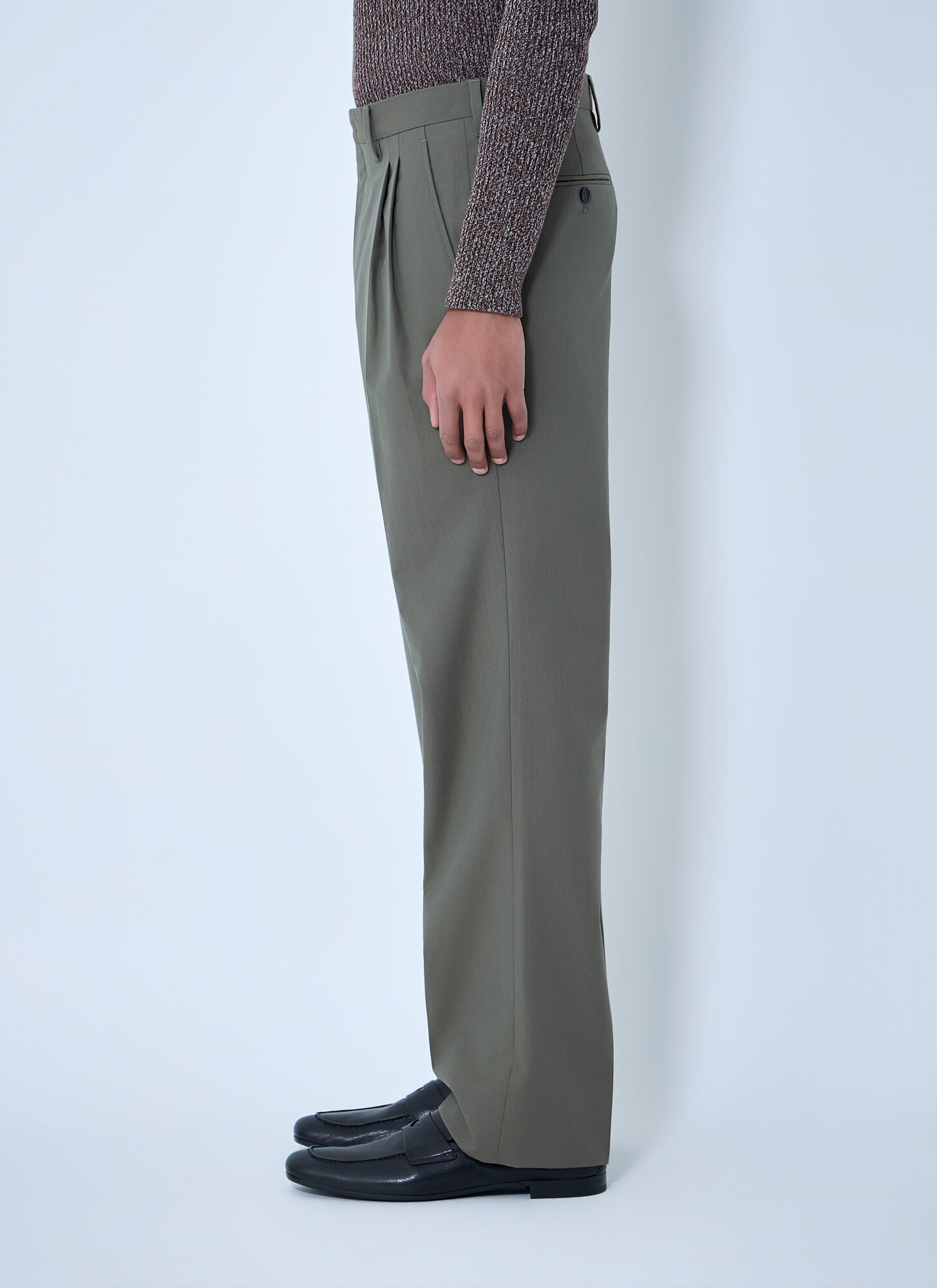  Prada Prada Wide-leg Wool Pants - Mann Hosen Green It - 50 