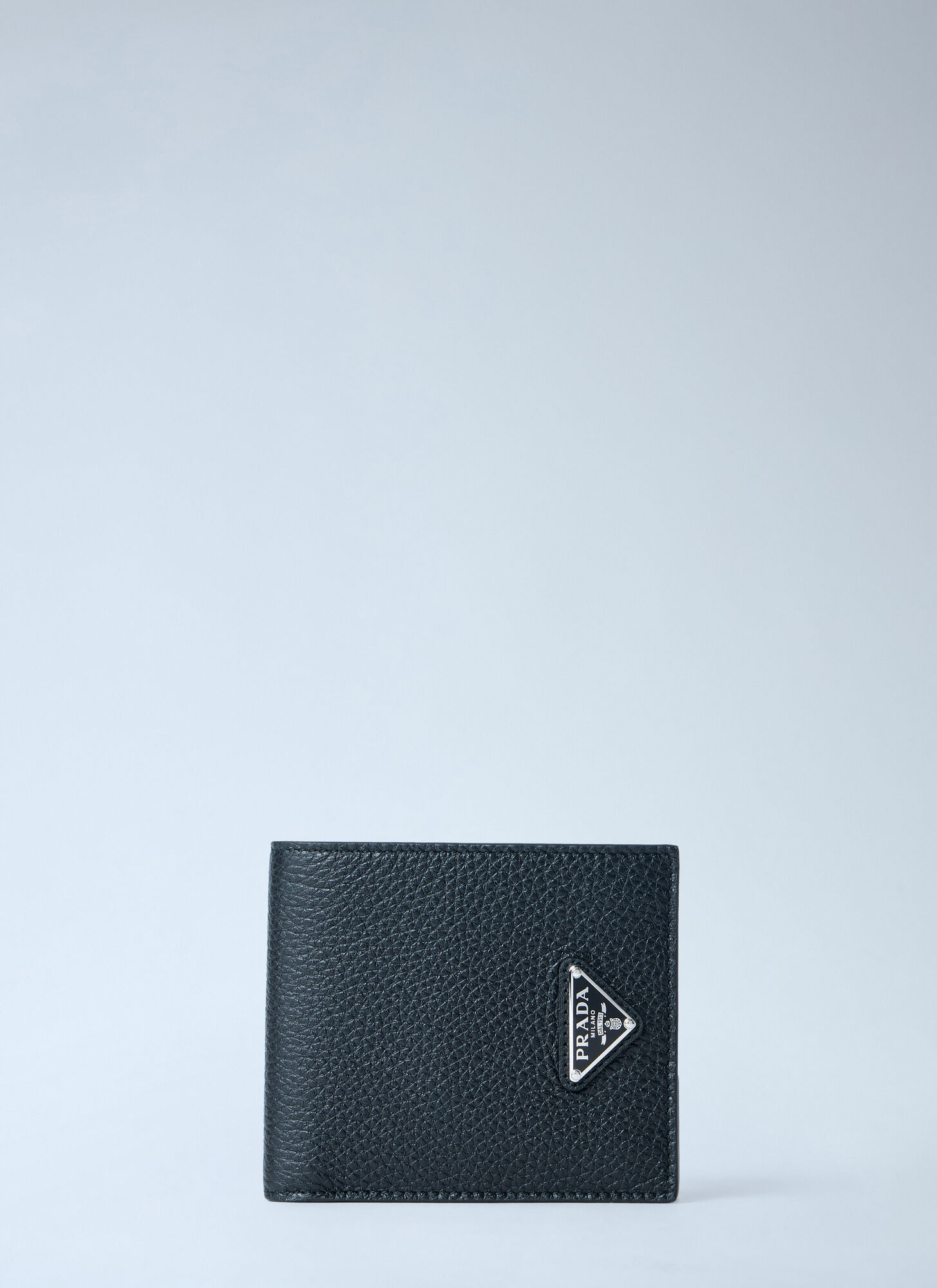 Prada Prada Textured Leather Card Holder - Man Wallets & Cardholders Black One Size　プラダ テクスチャード レザー カード ホルダー - 男性 財布 & カードホルダー