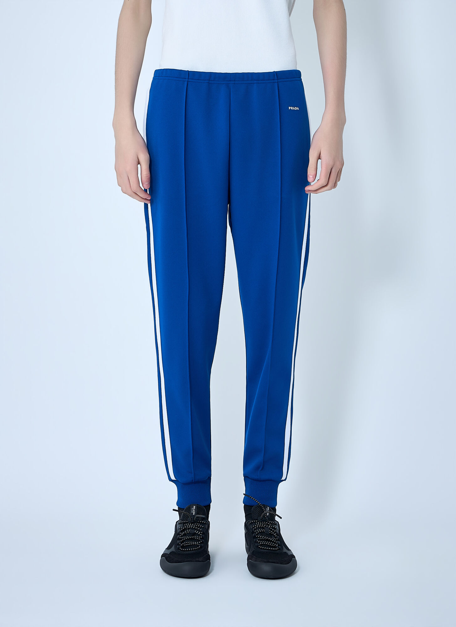 Prada Men's Blue Elasticated Track Pants - Man Track Pants M