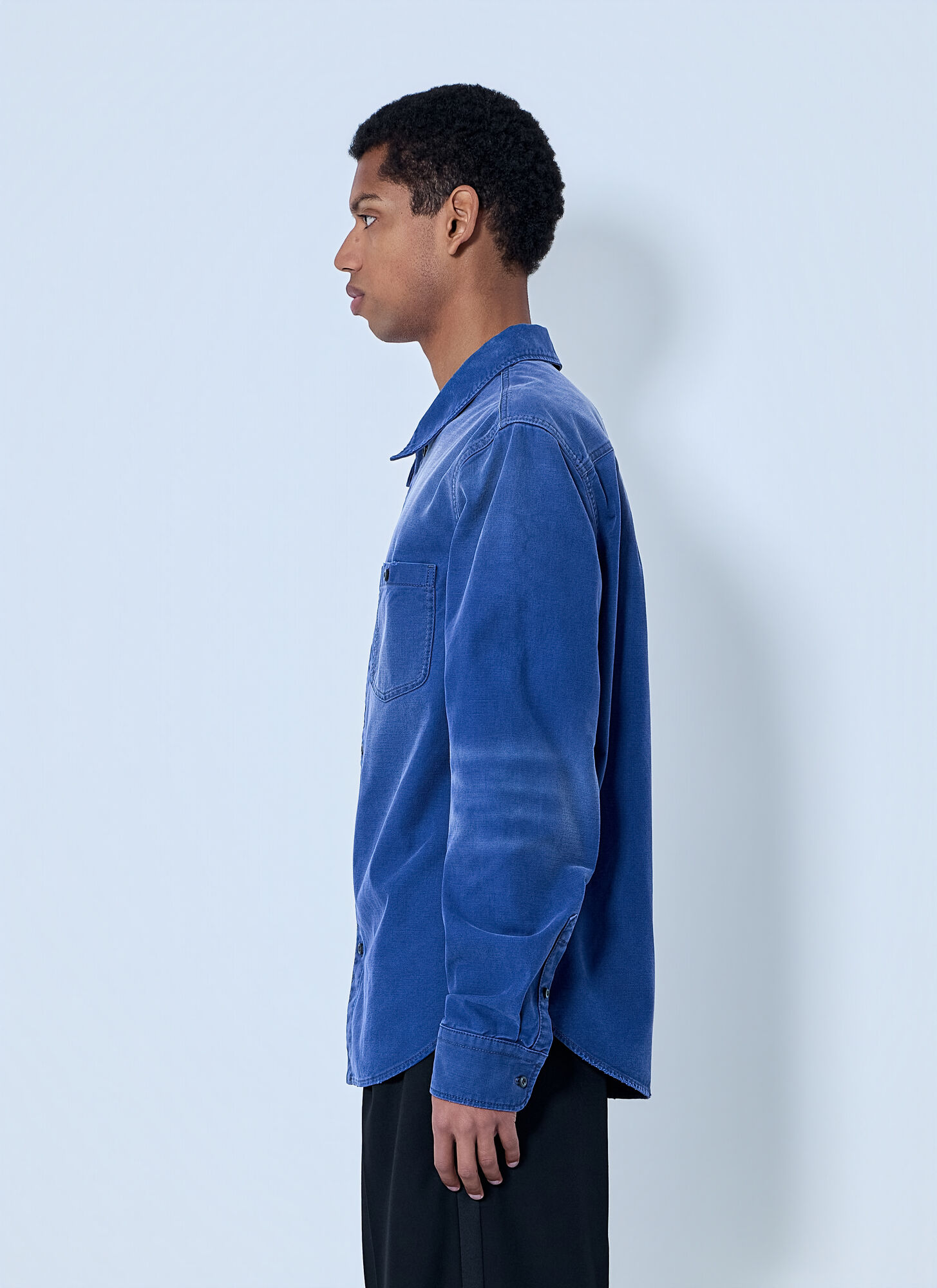 Prada Prada Denim Button-down Shirt - Mann Hemden Blue Eu - 41 