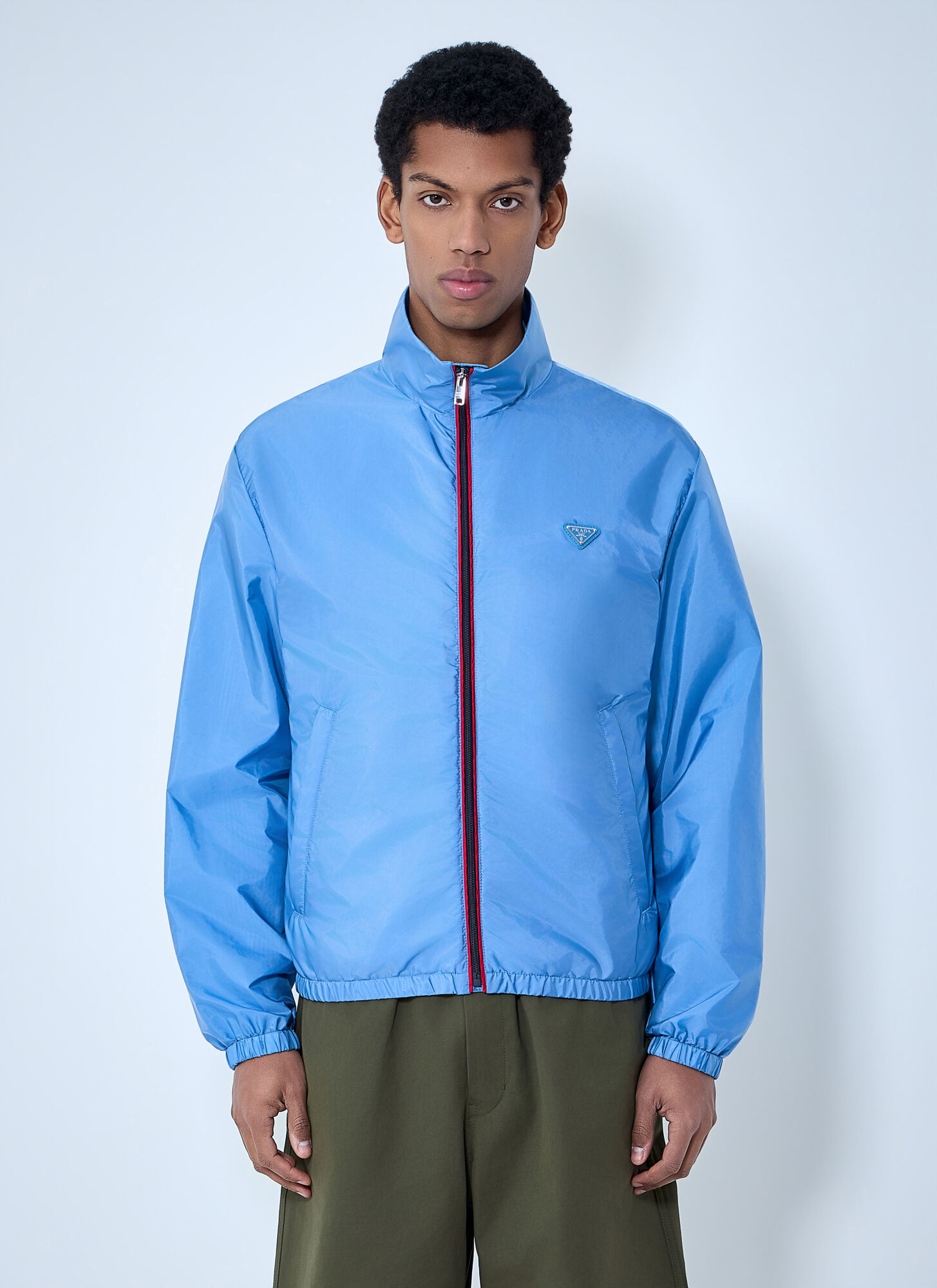 Prada Prada High-neck Zip Jacket - Man Jackets Blue L　プラダ ハイネック ジップ ジャケット - メンズ ジャケット ブルー L