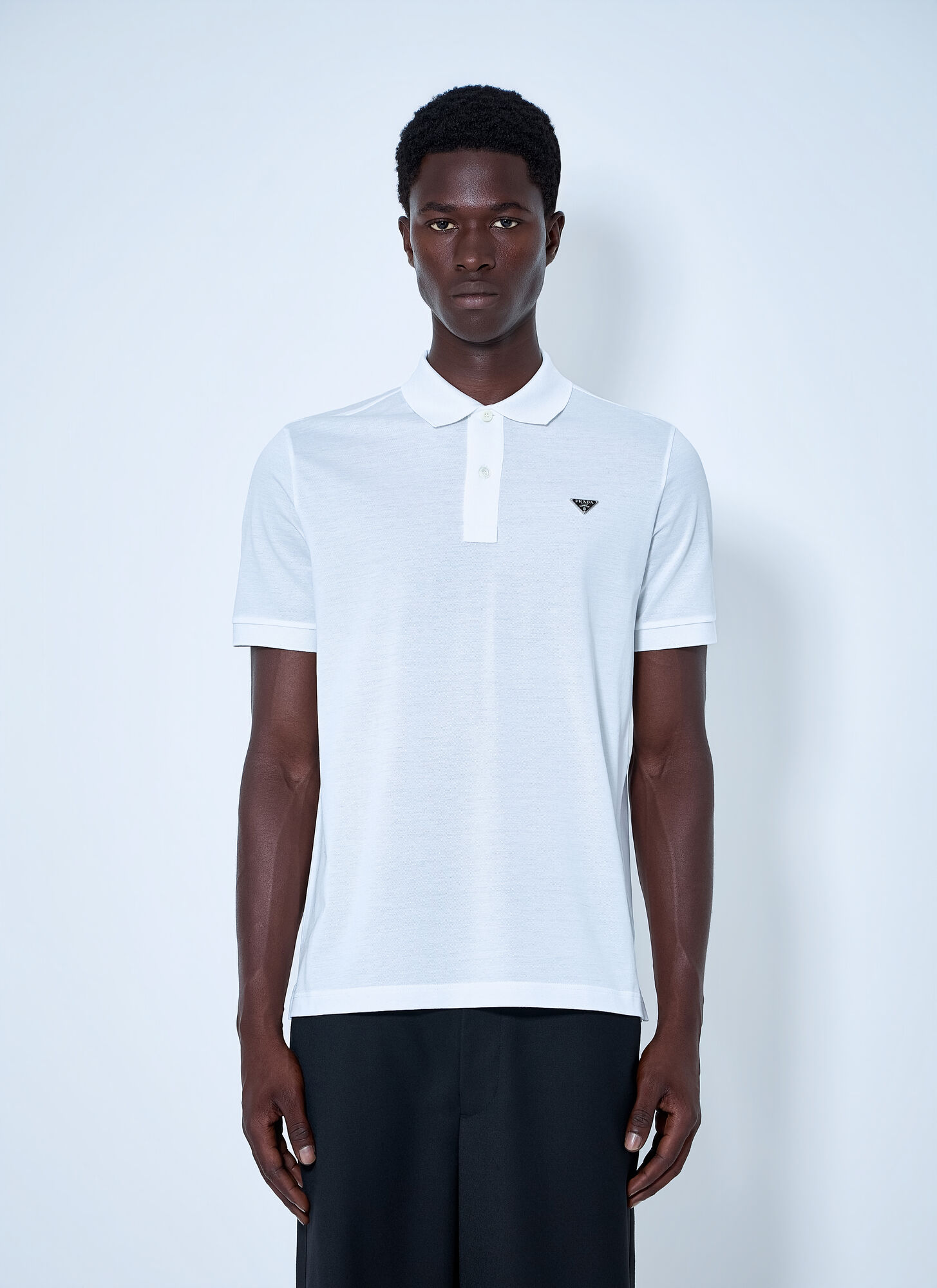 Prada Men's White Logo Polo Shirt - Man Polo Shirts Xl