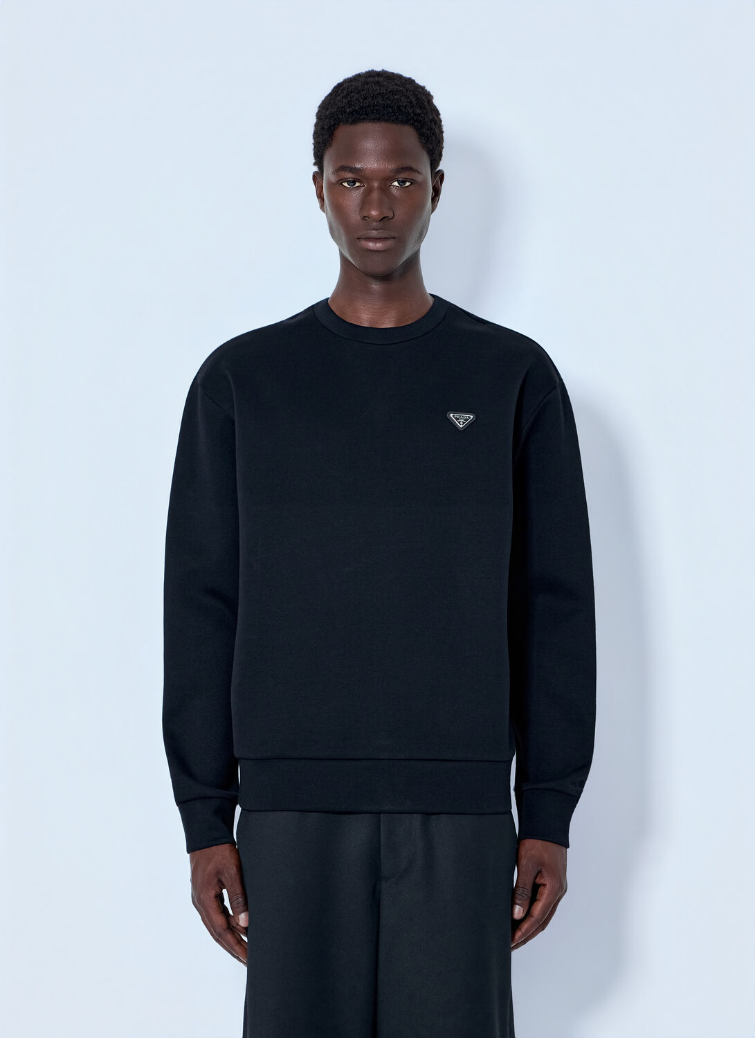 Prada Prada Technical Cotton Sweatshirt - Man Sweatshirts Black S　プラダ テクニカル コットン スウェットシャツ - メンズ スウェットシャツ ブラック S