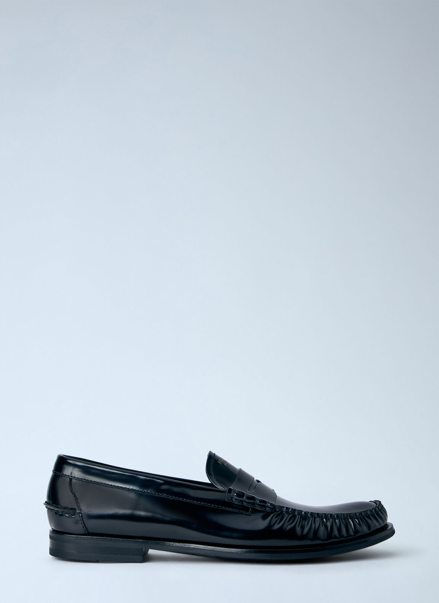 Prada Men's Black Brushed Leather Loafers - Man Loafers Uk - 08