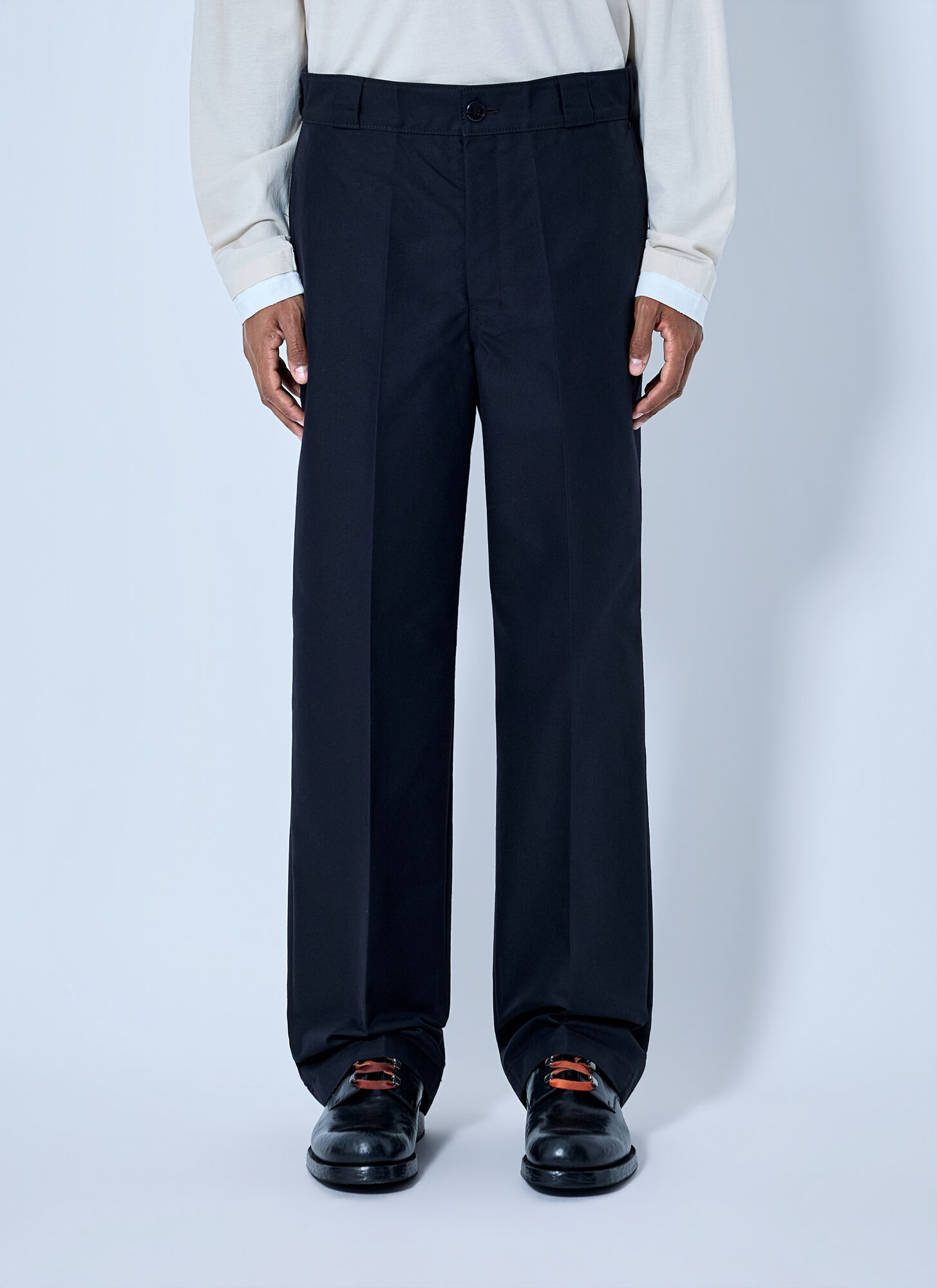 Prada Men's Black Canvas Logo-Plaque Trousers - Man Pants It - 50 - Image 1