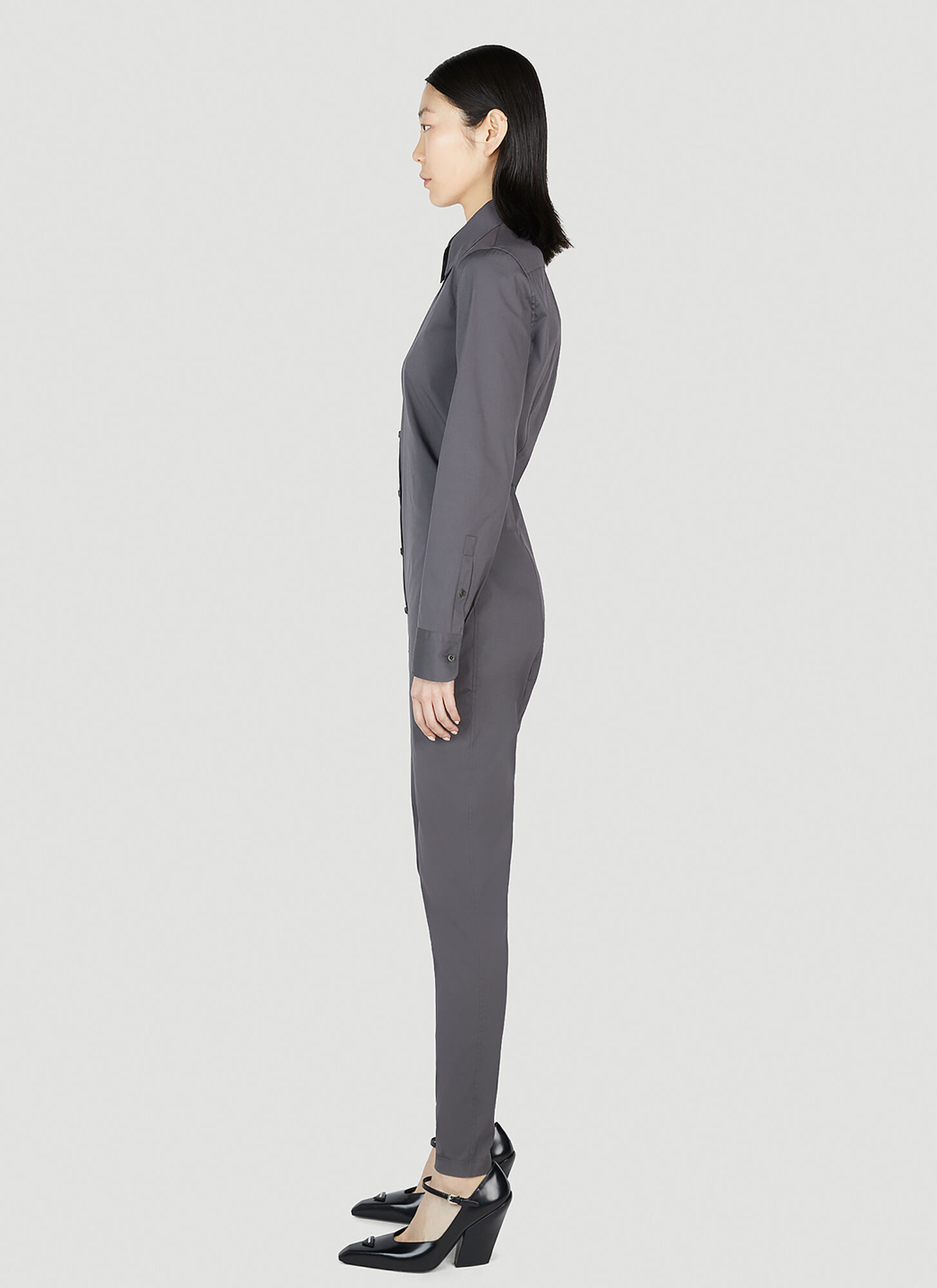  Prada Prada Classic Collar Jumpsuit - Frau Jumpsuits Grey It - 38 