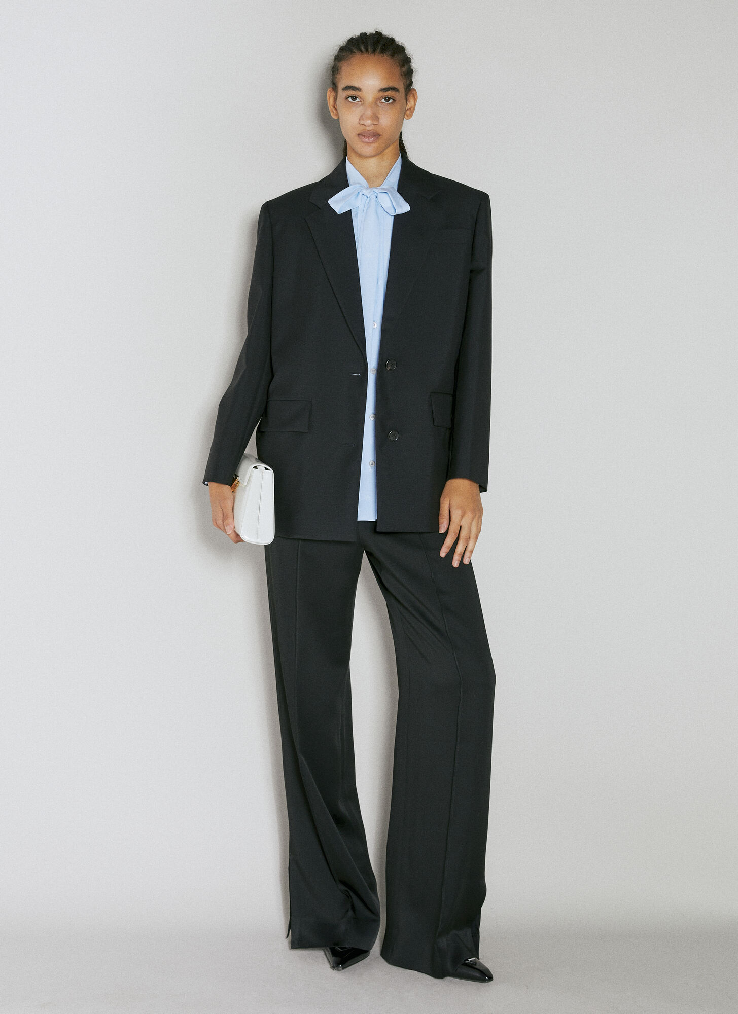  Prada Prada Logo Jacquard Silk Shirt - Frau Hemden Blue It - 40 