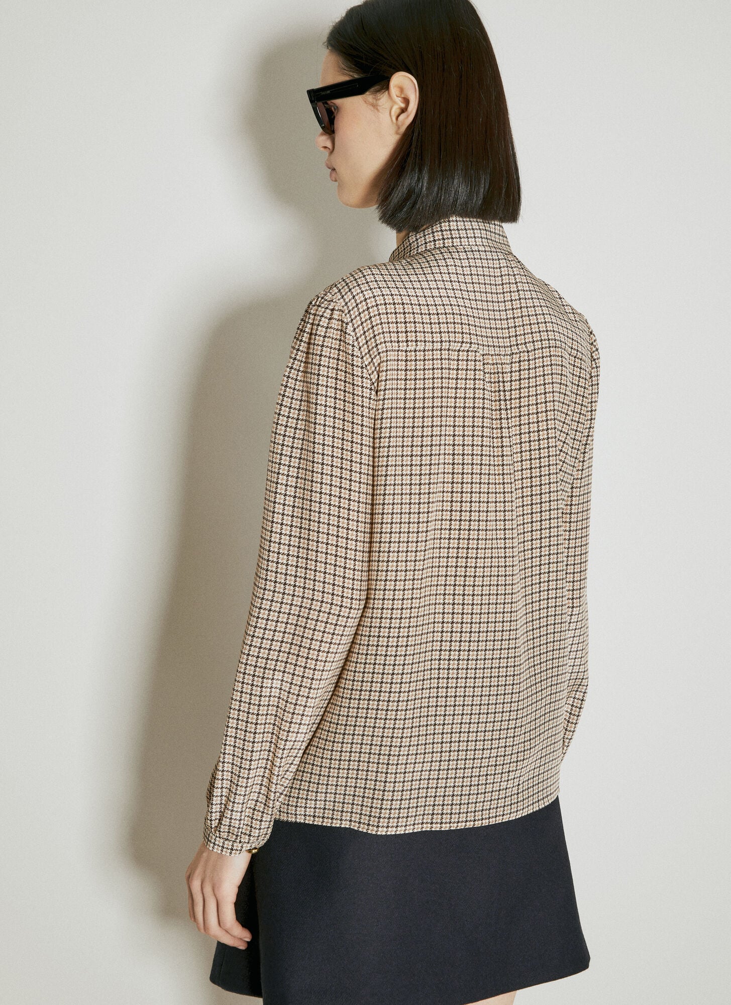  Prada Prada Jacquard Crepe De Chine Shirt - Frau Hemden Brown It - 42 