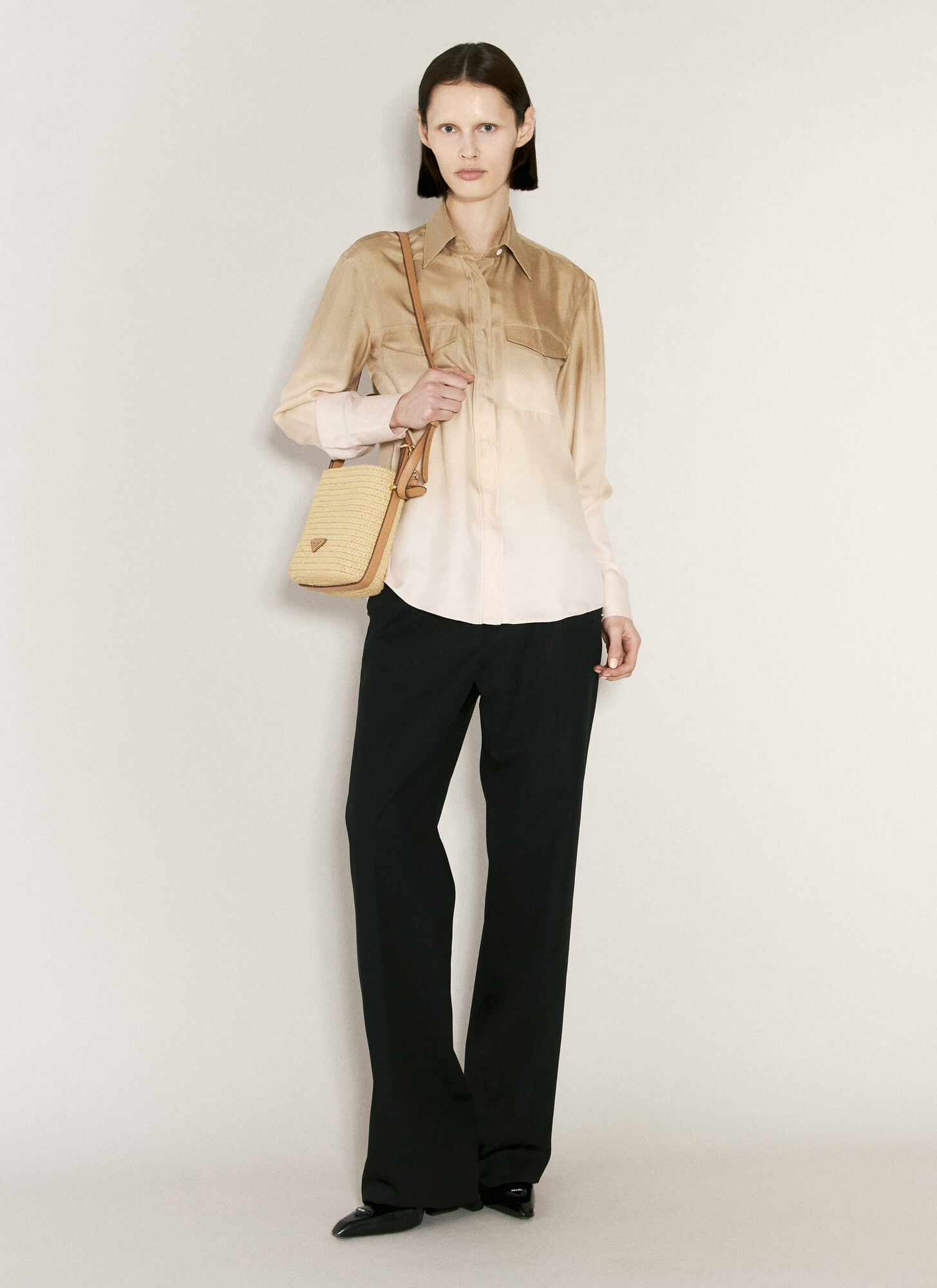  Prada Prada Ombre Silk Shirt - Frau Hemden Beige It - 38 