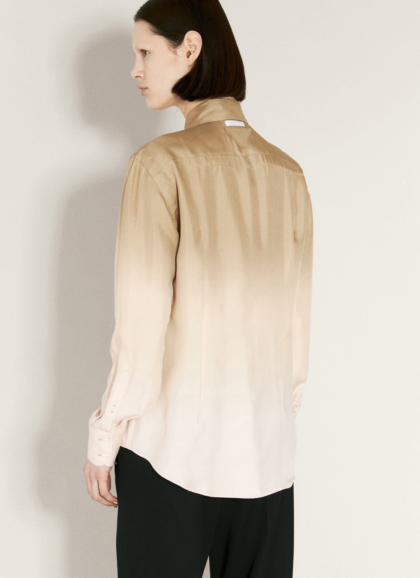  Prada Prada Ombre Silk Shirt - Frau Hemden Beige It - 38 
