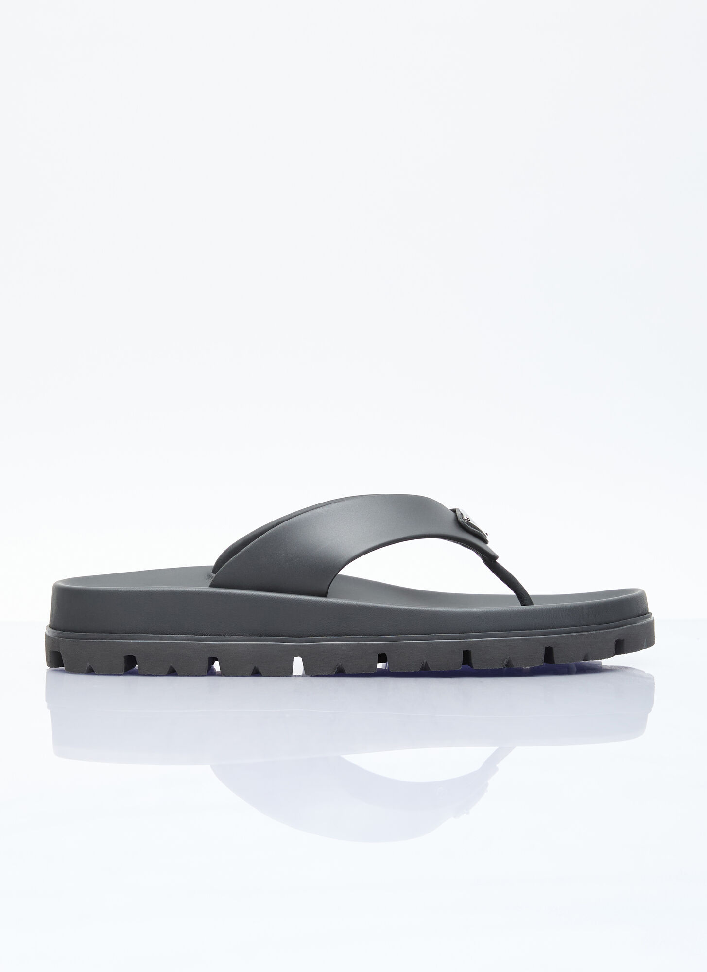 Prada Women's Black Logo Plaque Slides - Woman Slides Eu - 36