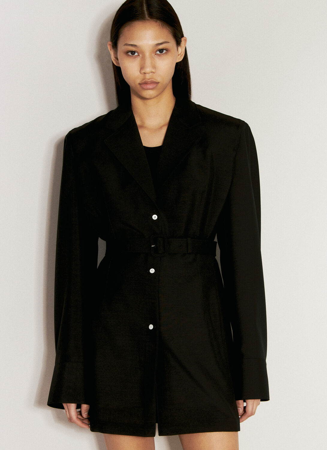 Shop Prada Single-breasted Light Mohair Jacket In Black