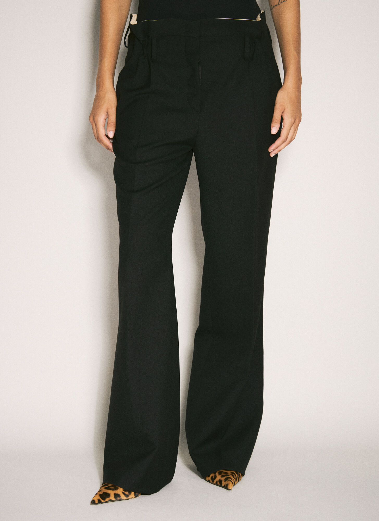 Prada Women's Black Wool Gabardine Pants - Woman Pants It - 38