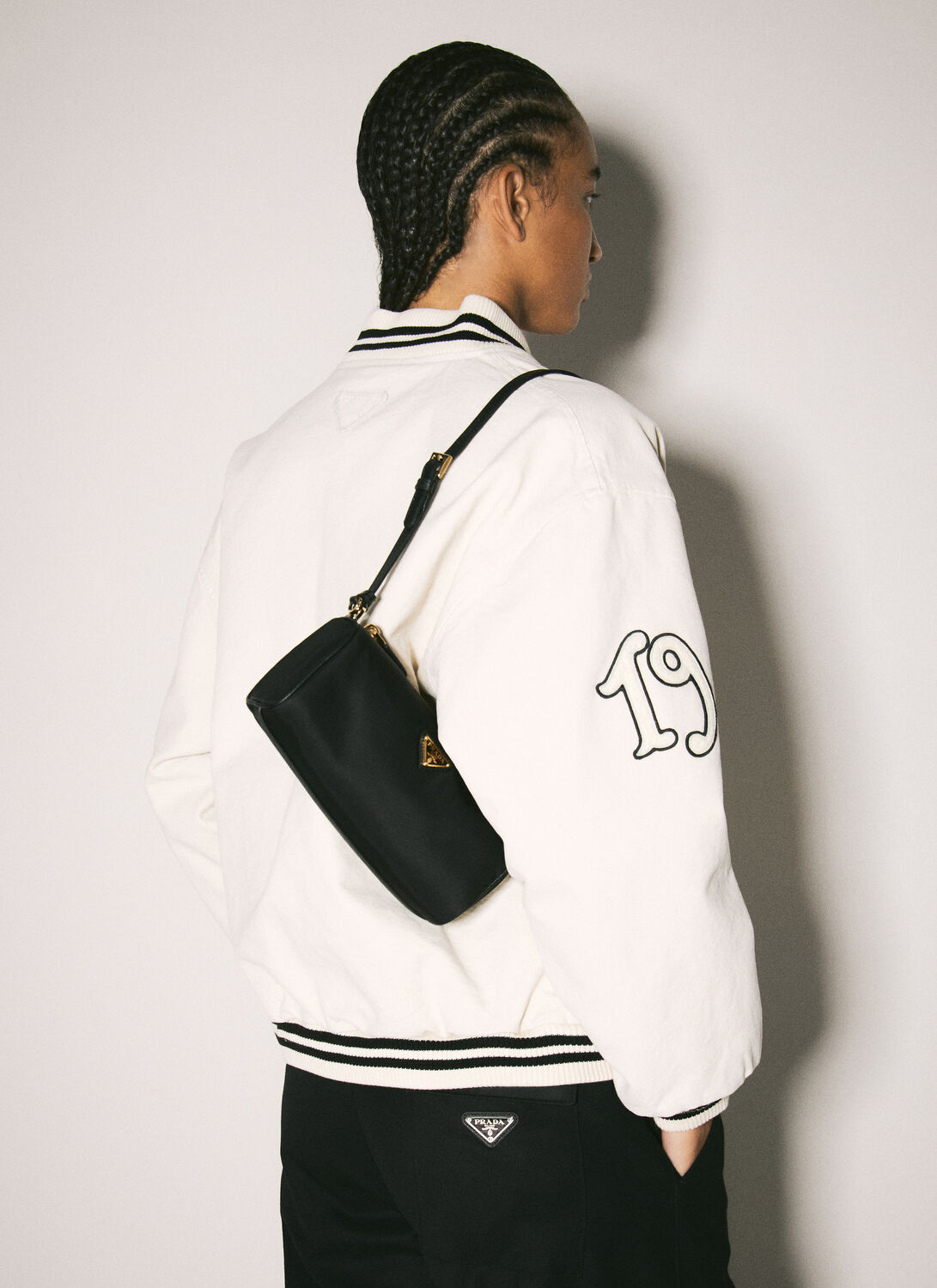 Prada Re-nylon Shoulder Pouch In Black