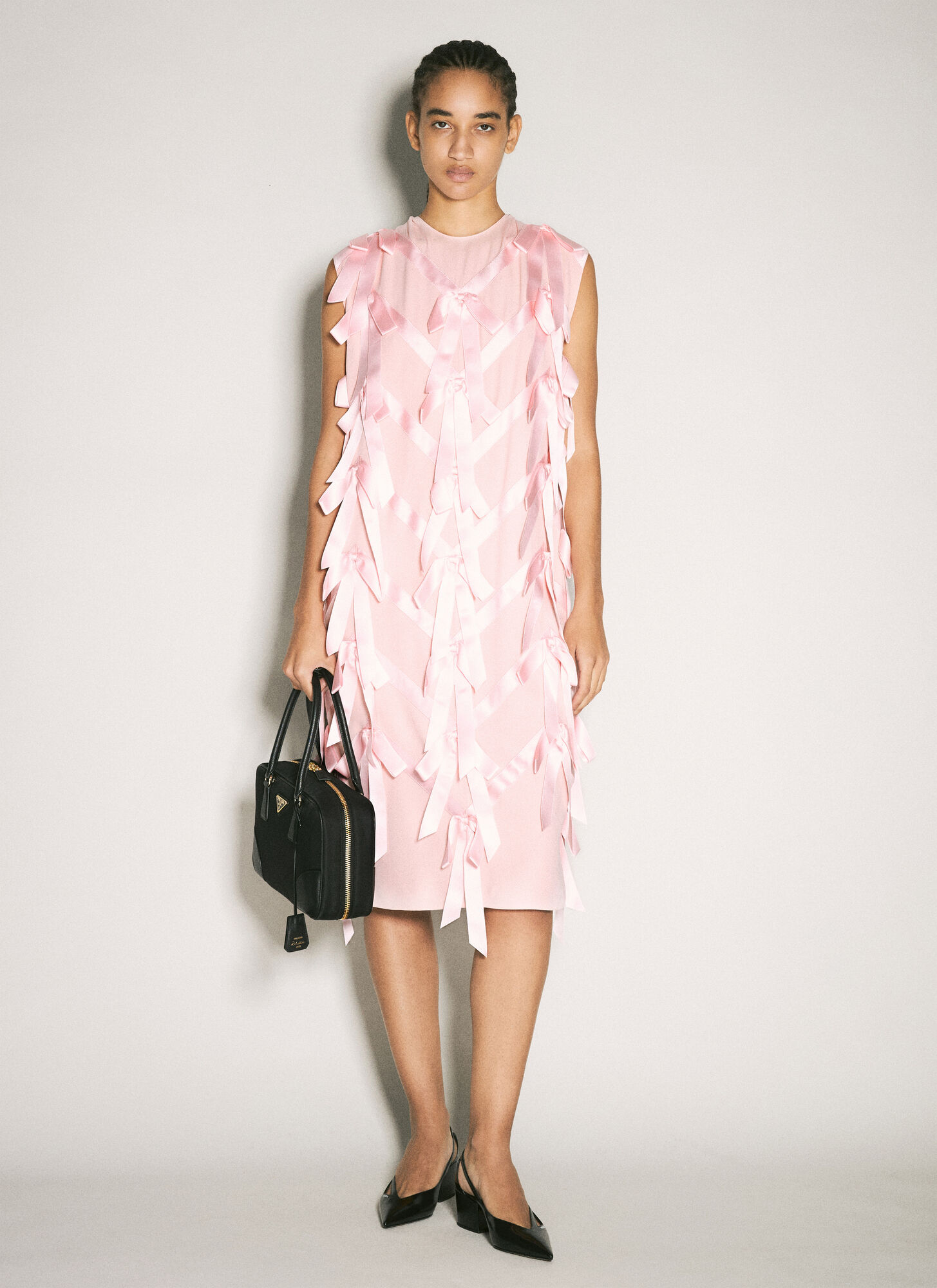 Prada Sablé 中长连衣裙 - Female 连衣裙 Pink It - 40