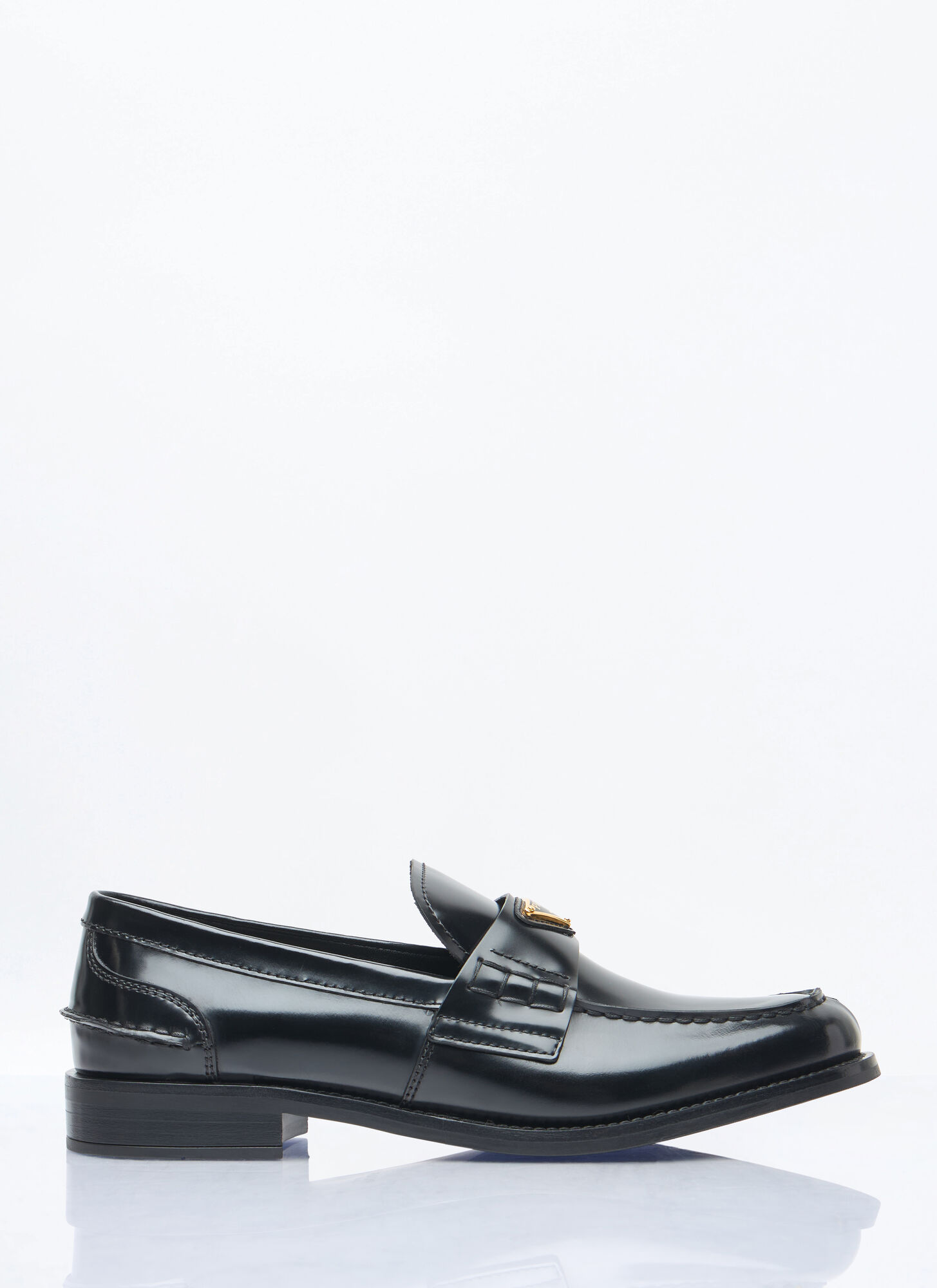 Prada Women's Black Brushed Leather Loafers - Woman Loafers Eu - 40