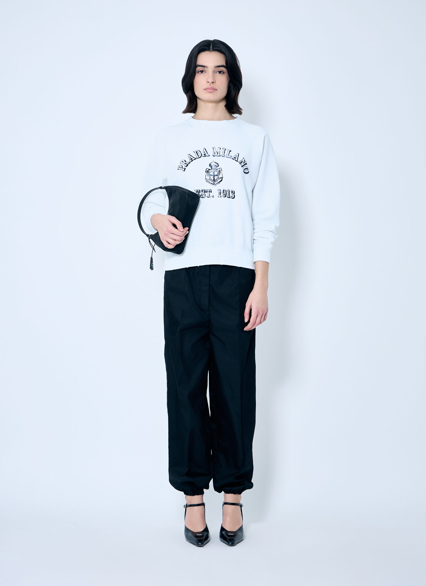  Prada Prada Logo Print Sweatshirt - Frau Sweatshirts White S 