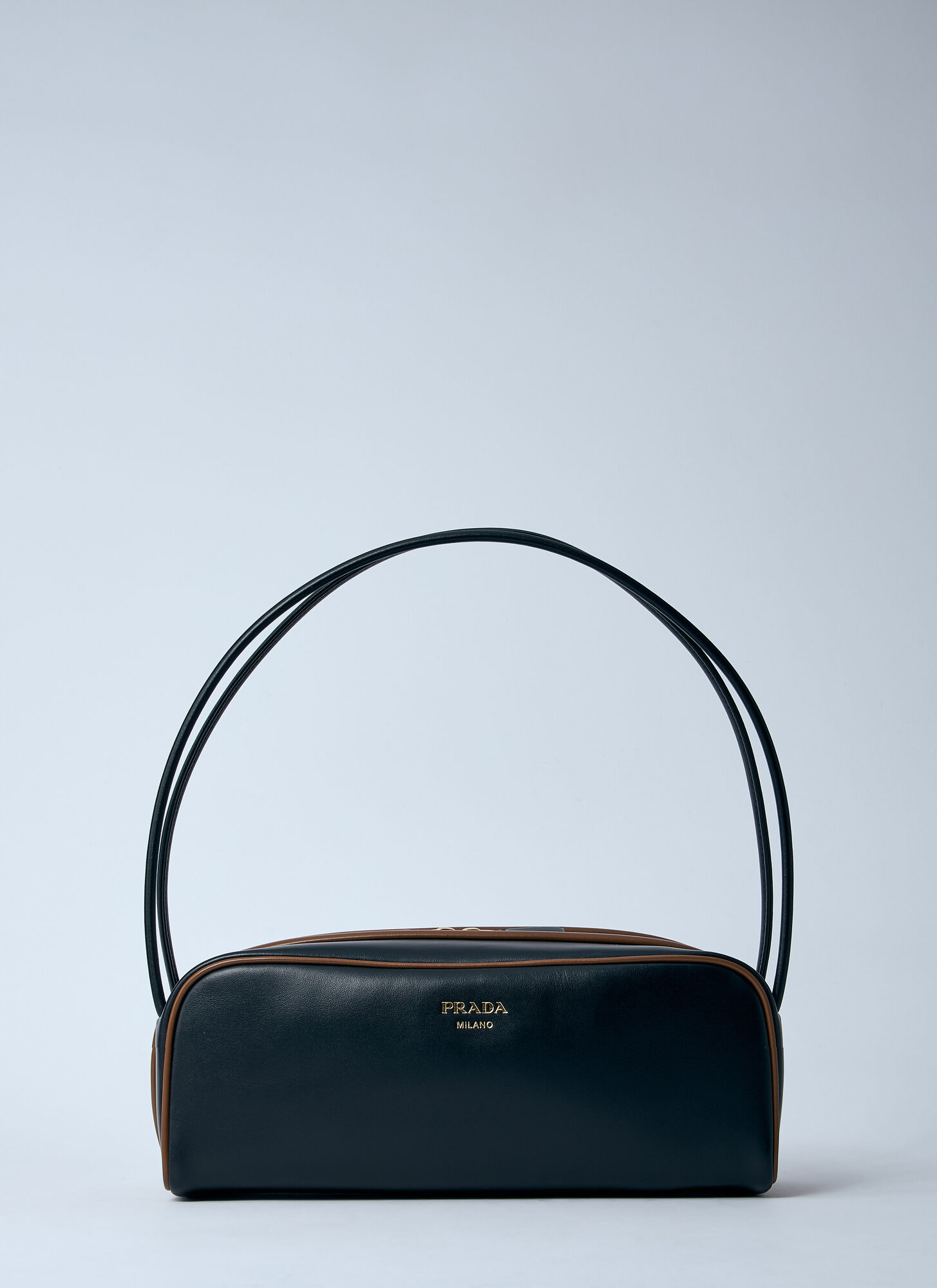 Prada , Handbags, Female, Black, One Size, Leather Shoulder Bag With Iconic Signature - Image 2