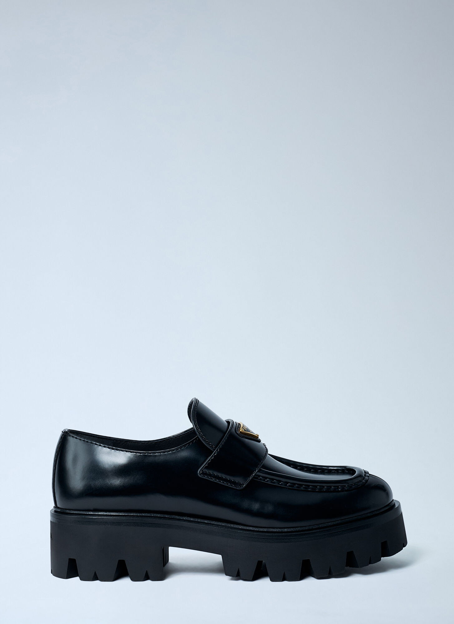 Prada Women's Black Brushed Leather Loafers - Woman Loafers Eu - 41