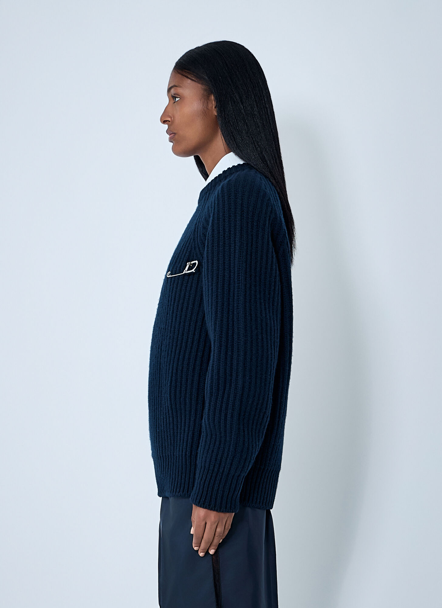  Prada Prada Wool-and-cashmere Sweater - Frau Strick Blue It - 38 