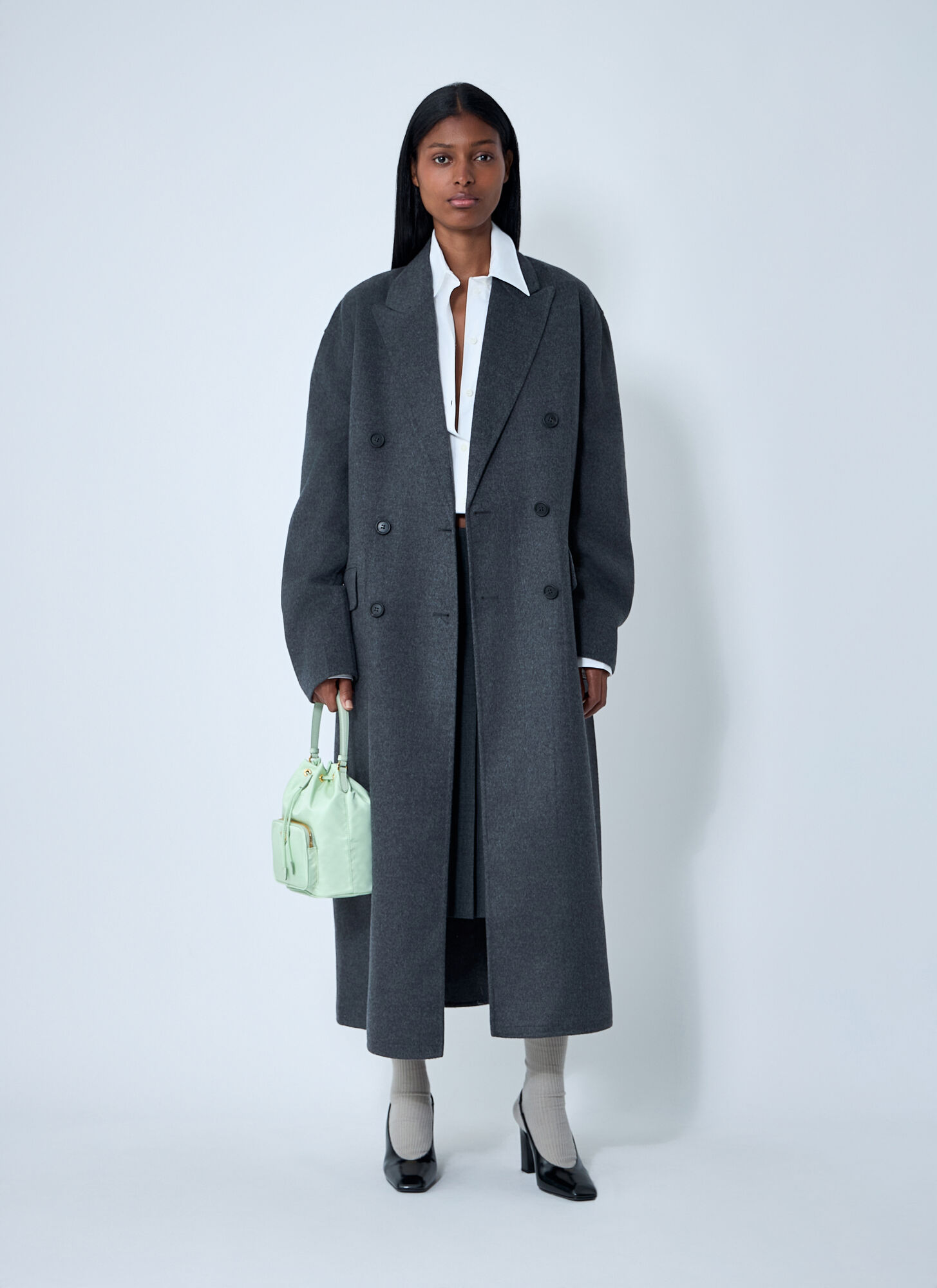  Prada Prada Long Wool-blend Coat - Frau Jacken Grey It - 38 