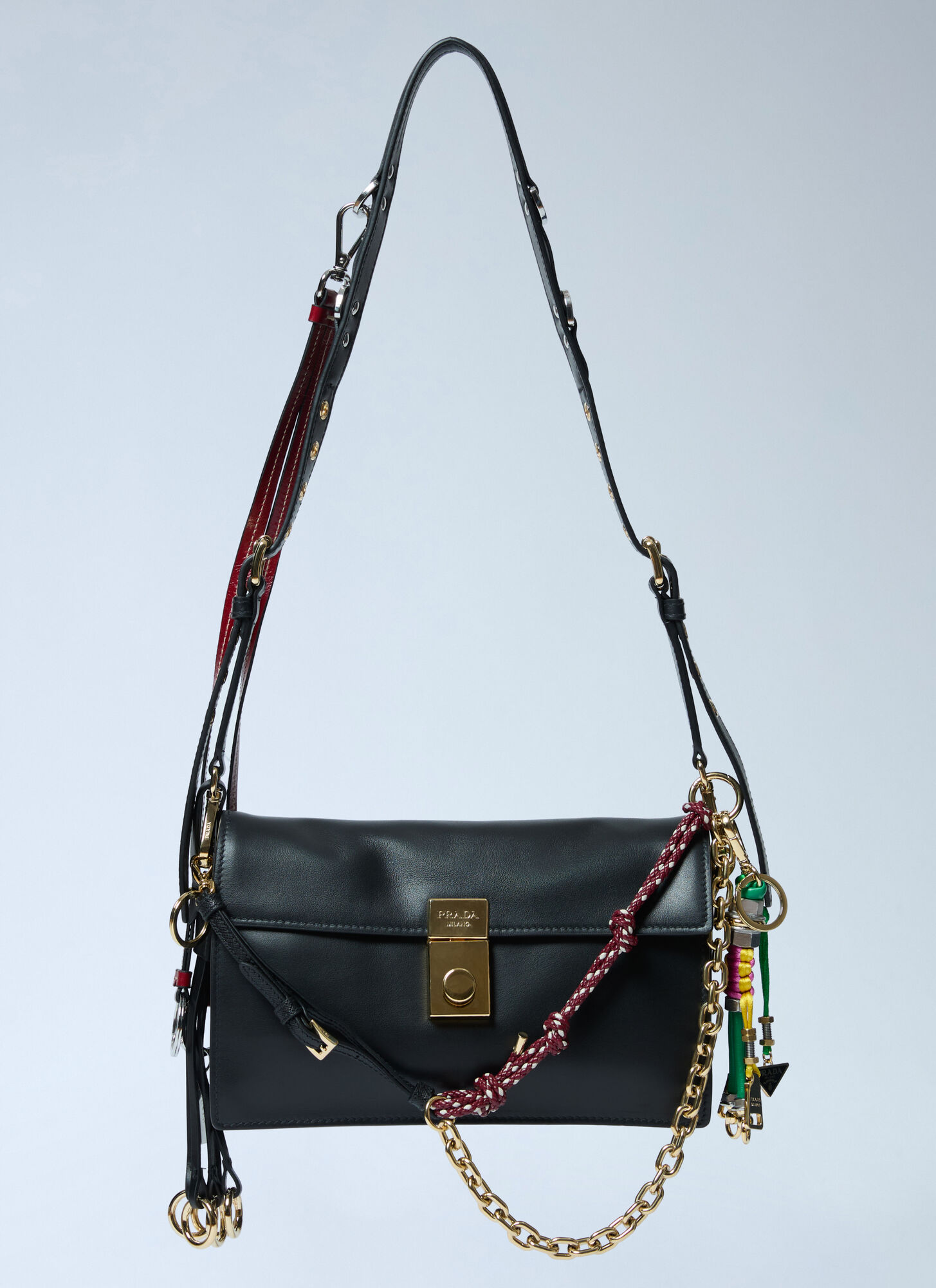 Prada Women's Black Small Soft Sound Crossbody Bag - Woman Shoulder Bags One Size