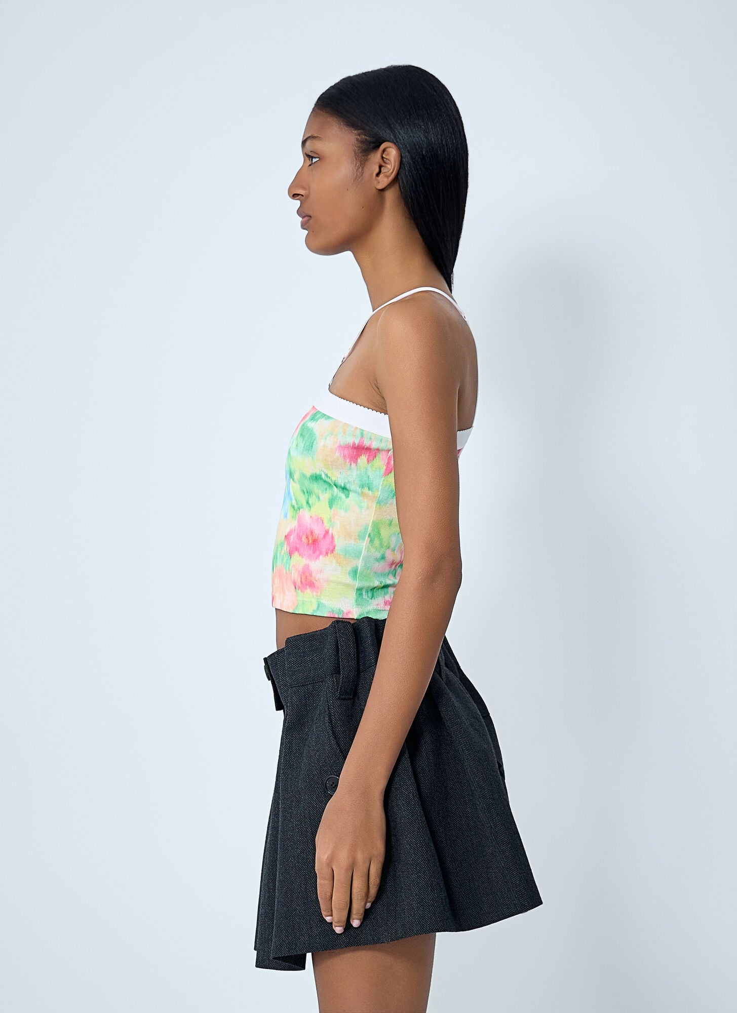  Prada Prada Rib Floral Print Top - Frau Tops Green It - 42 