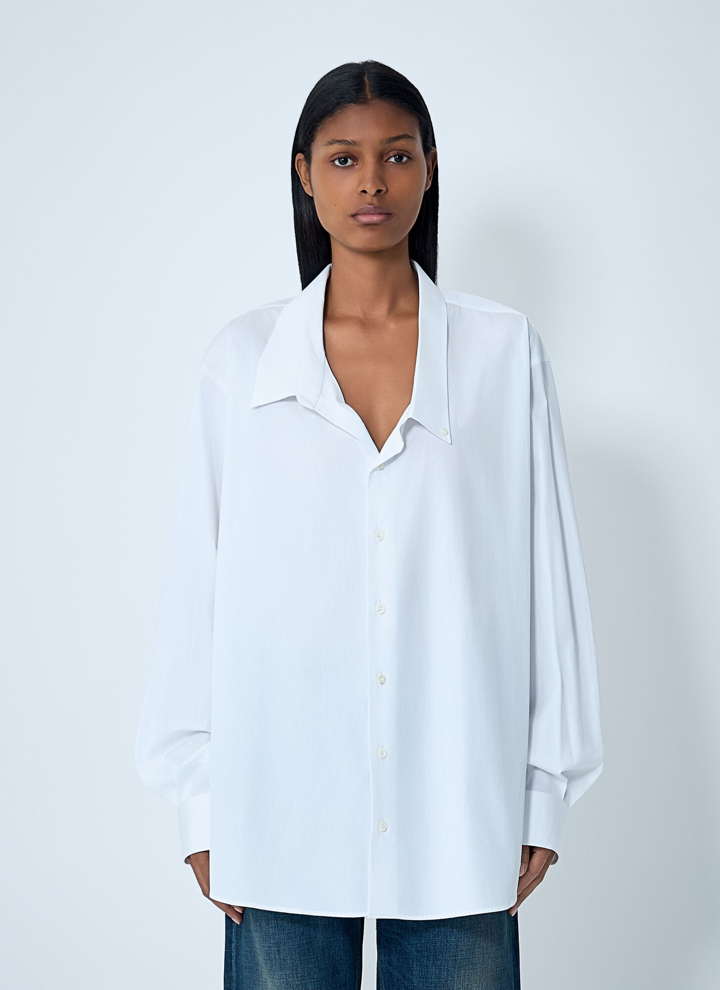 Prada Women's White Poplin Shirt - Woman Shirts It - 40