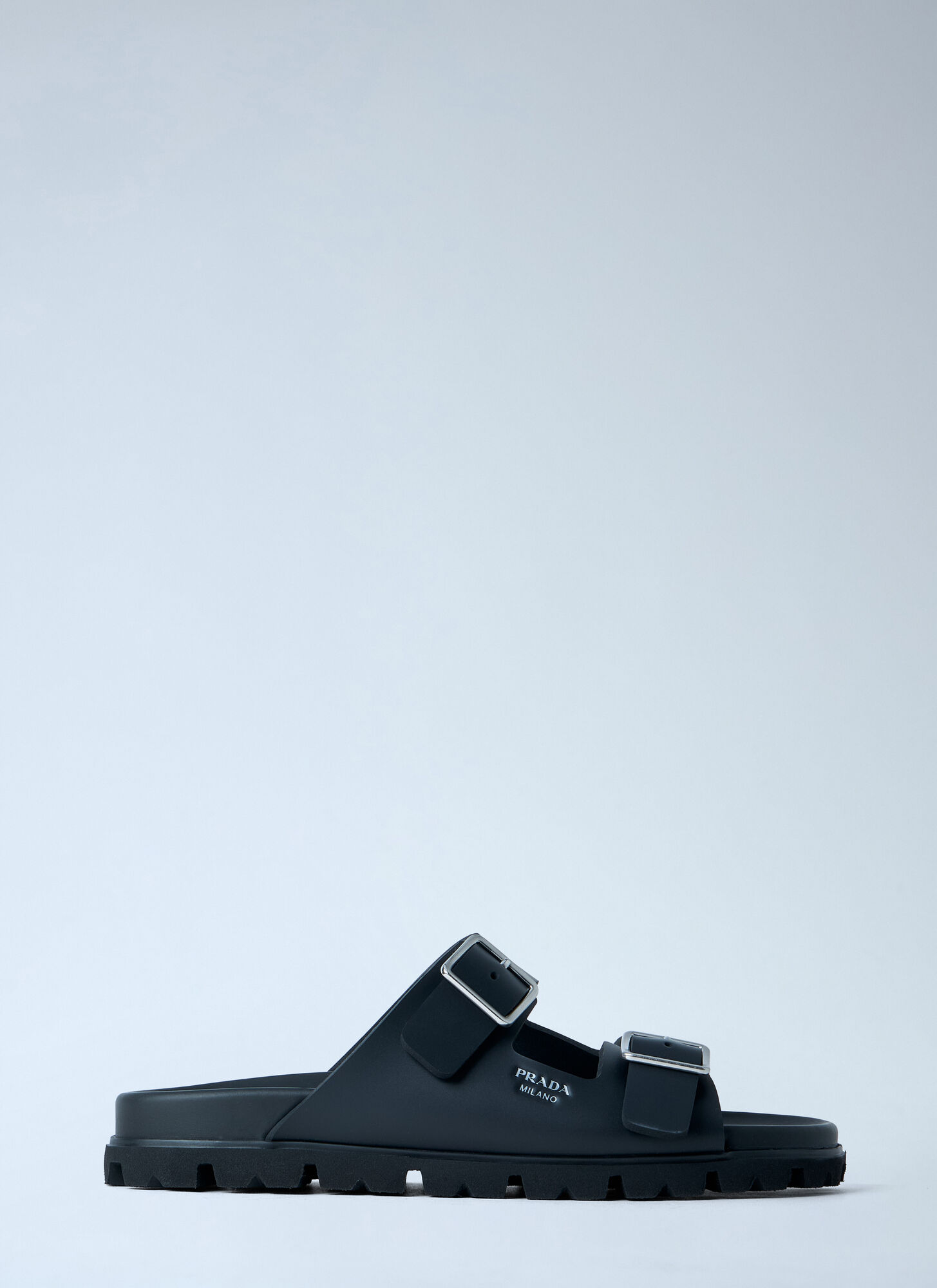Prada Women's Black Rubber Slides - Woman Slides Eu - 39