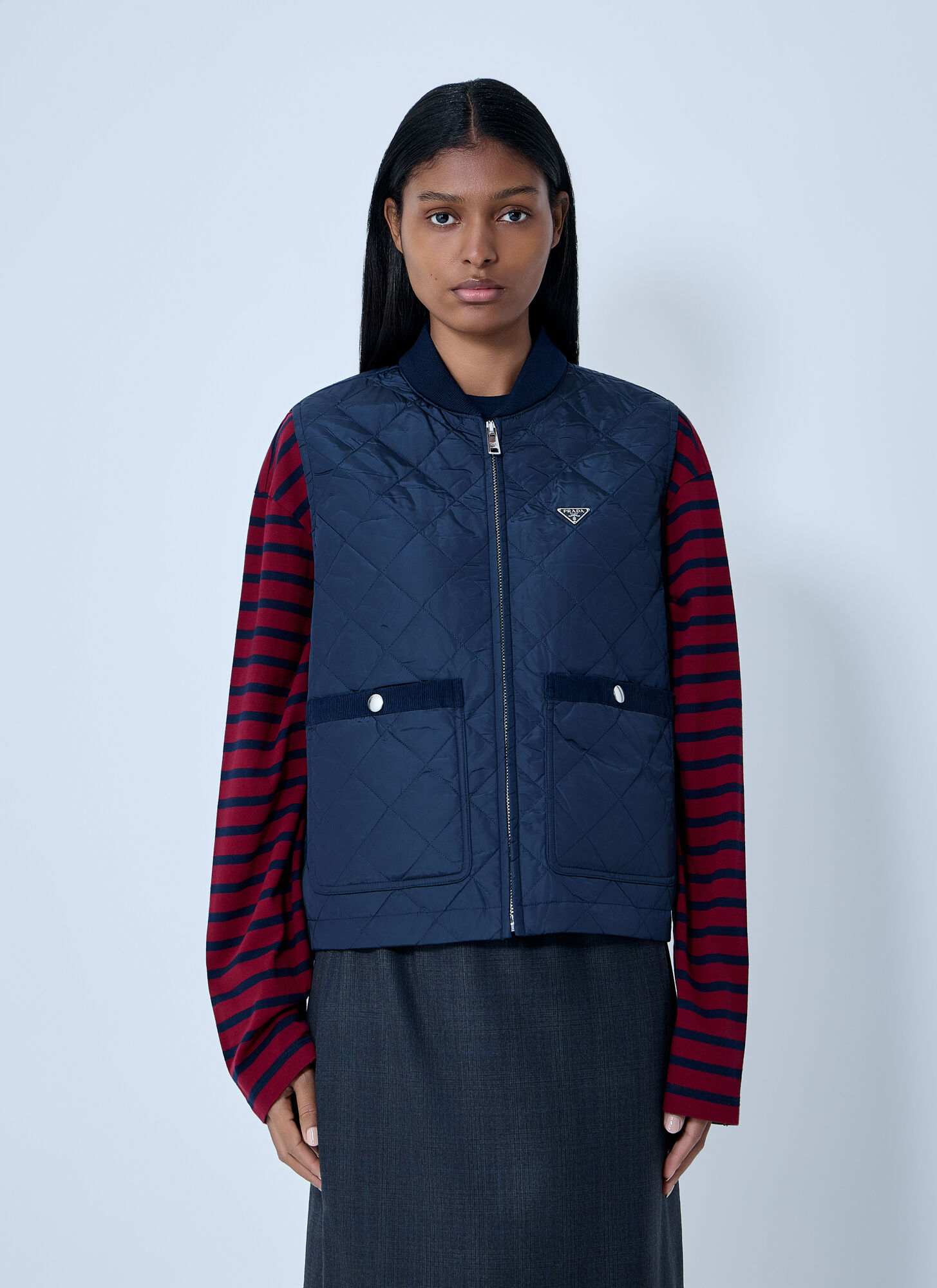 Prada Women's Blue Re-Nylon Jacket - Woman Jackets It - 38