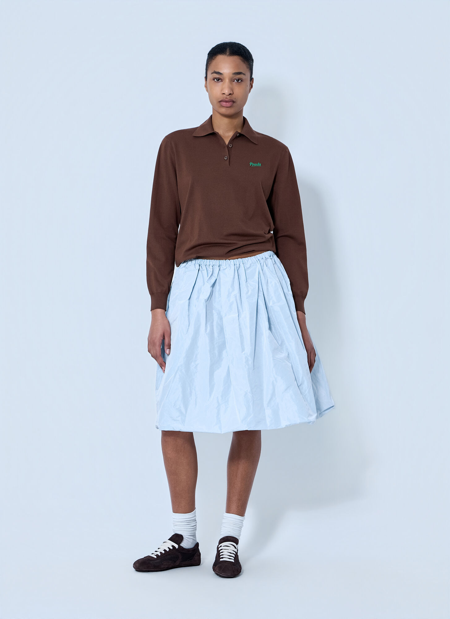  Prada Prada Silk Polo Shirt - Frau Tops Brown It - 40 