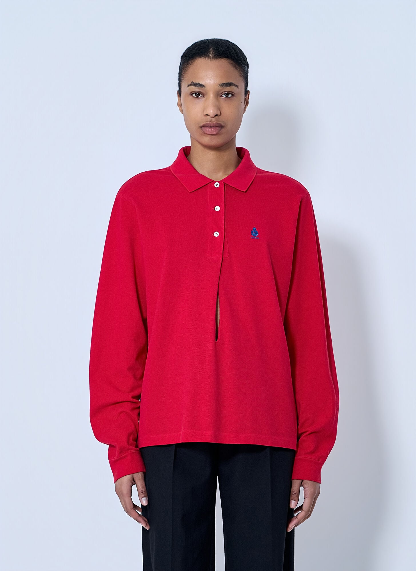 Prada Women's Red Cotton Piqué Polo Shirt - Woman T-Shirts It - 38