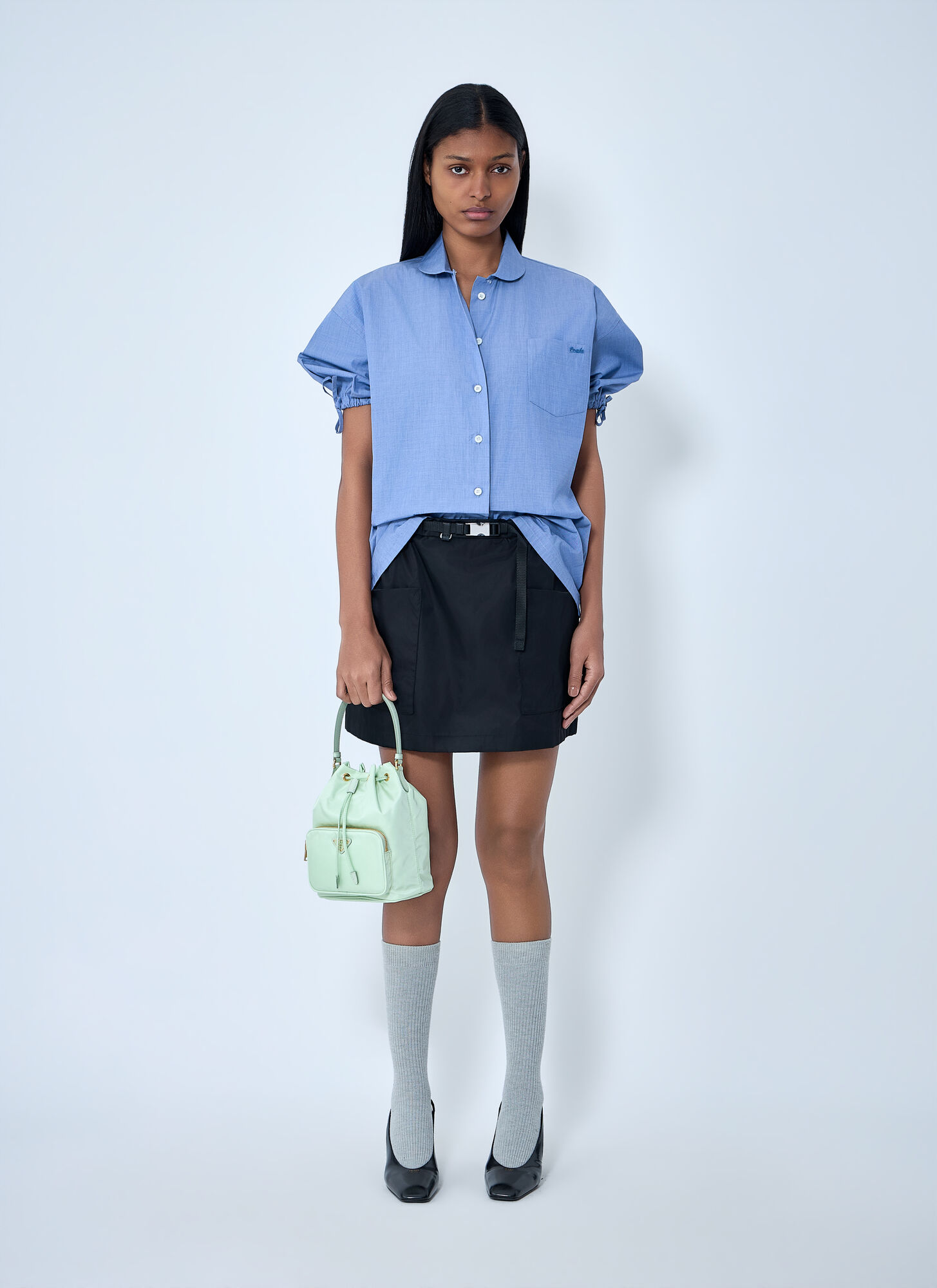  Prada Prada Fil-à-fil Shirt - Frau Hemden Blue It - 44 