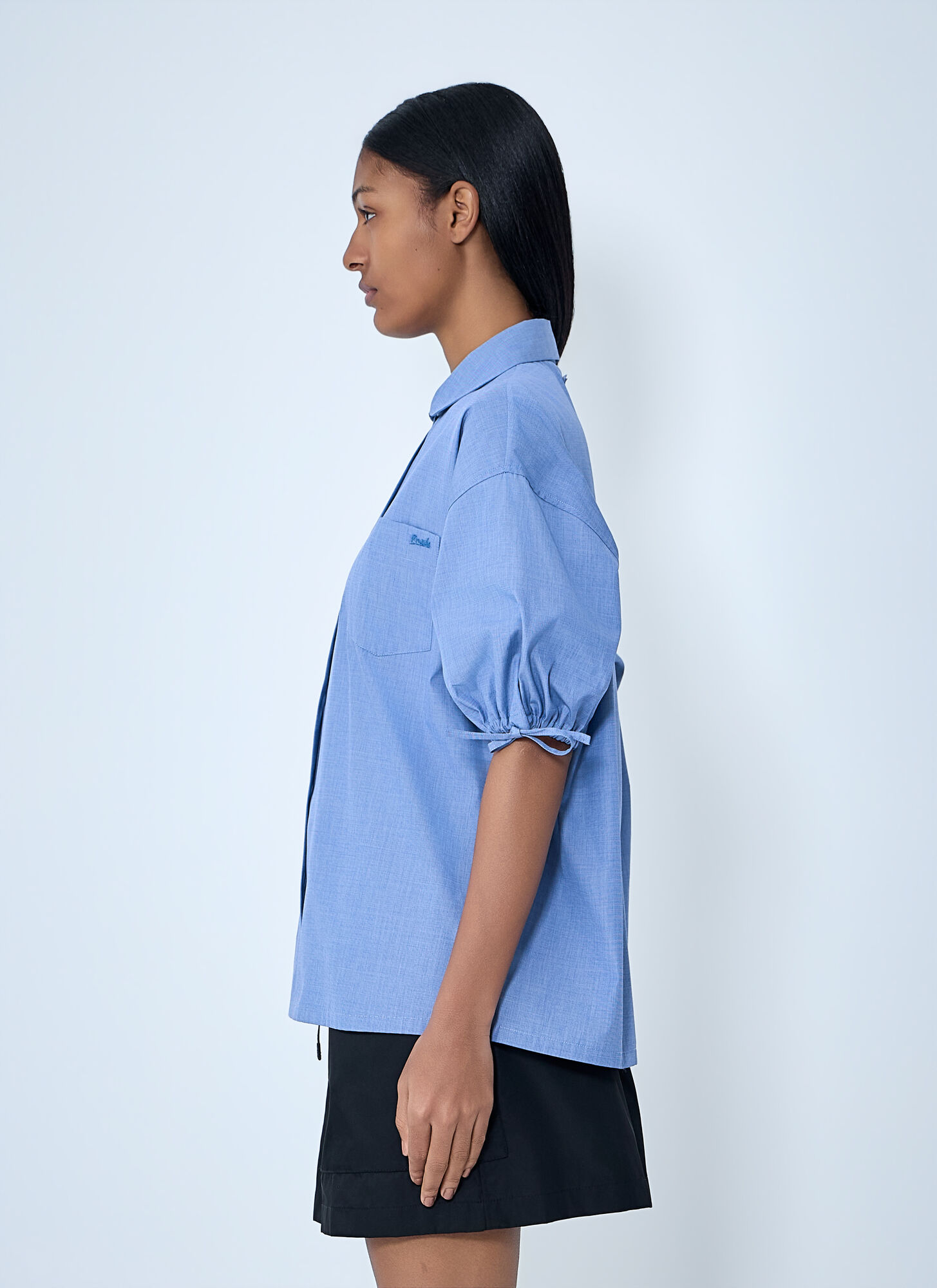  Prada Prada Fil-à-fil Shirt - Frau Hemden Blue It - 44 