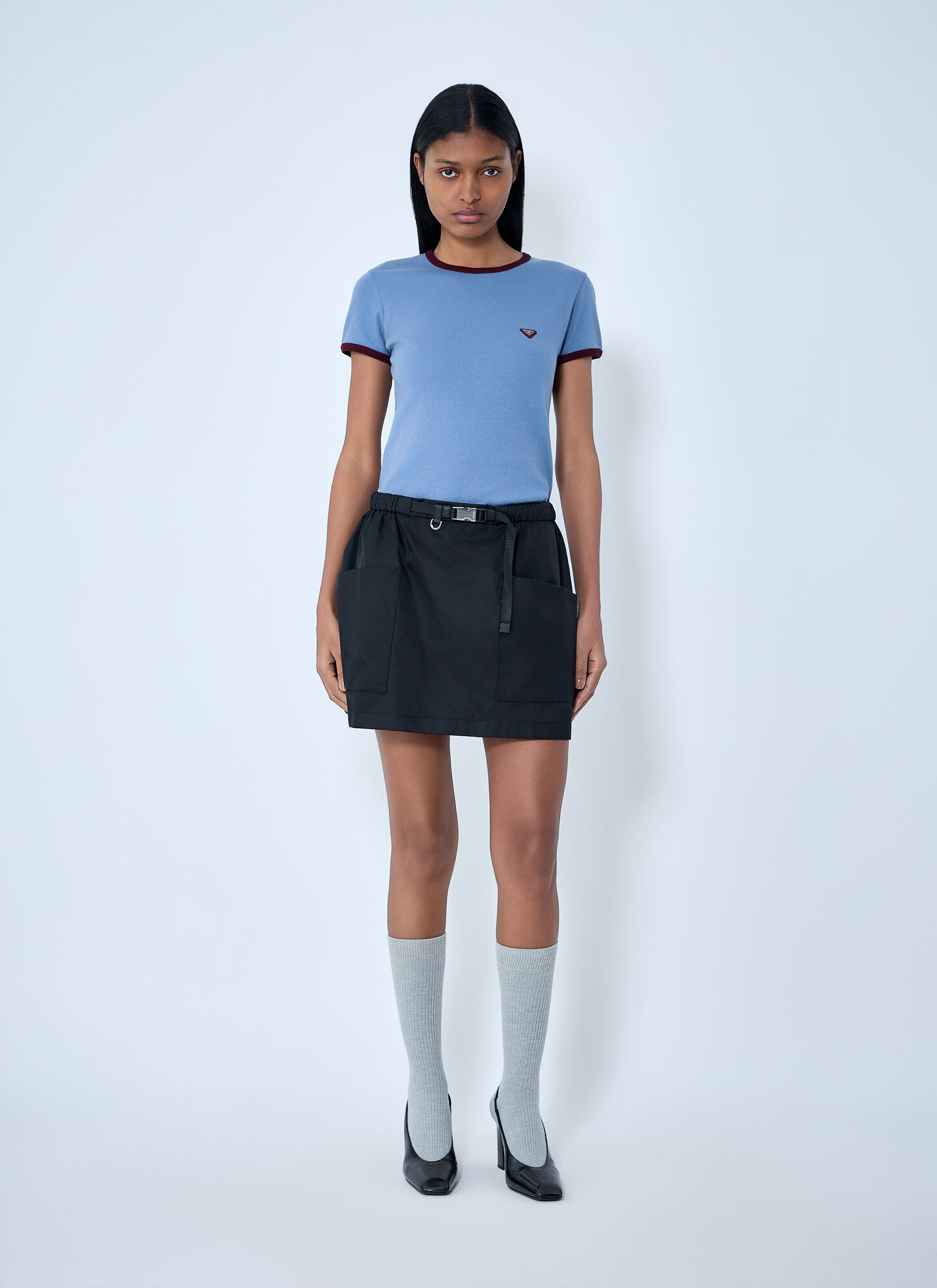  Prada Prada Re-nylon Belted Mini Skirt - Frau Röcke Black It - 40 