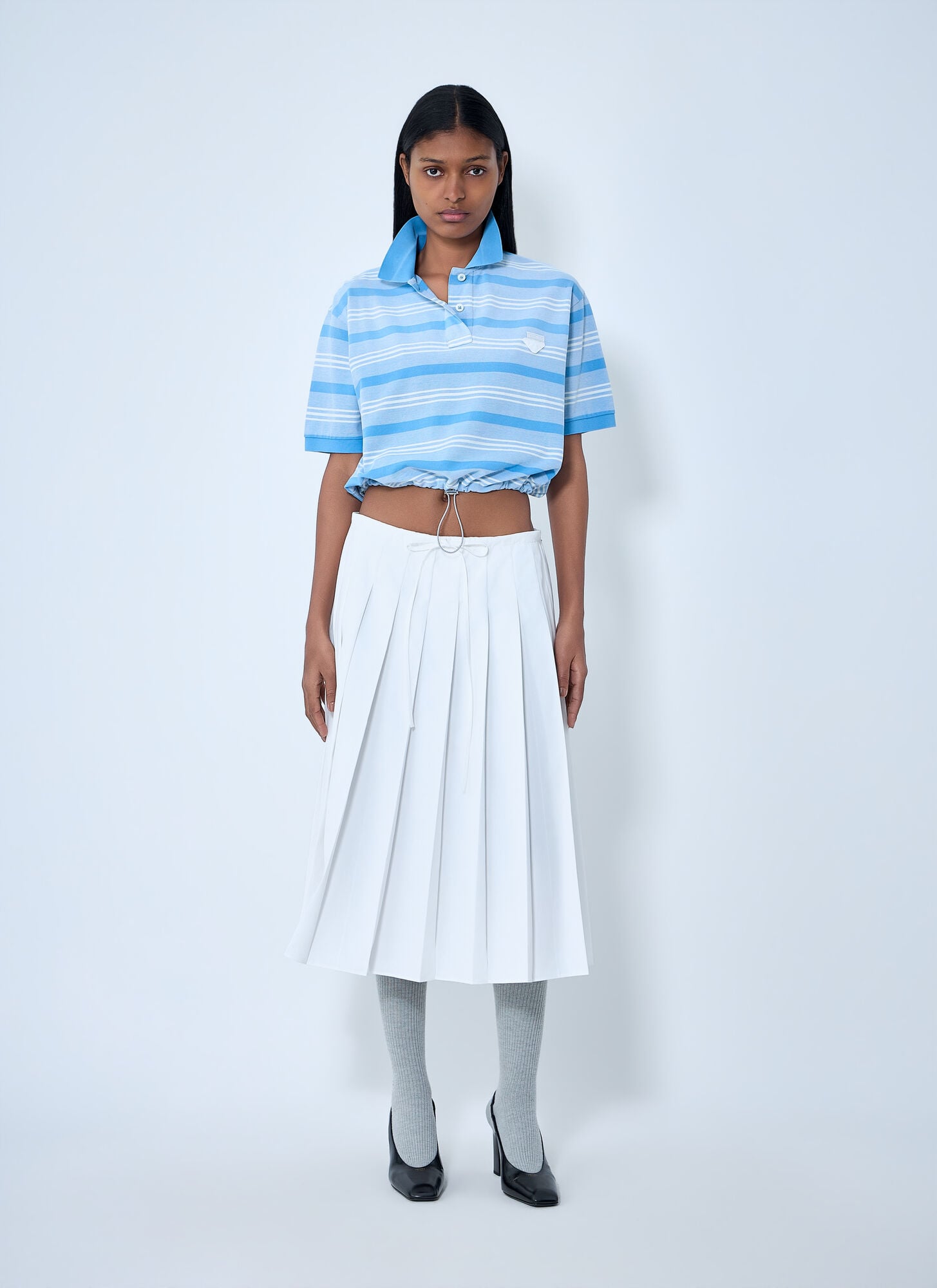  Prada Prada Pleated Midi Skirt - Frau Röcke White It - 40 